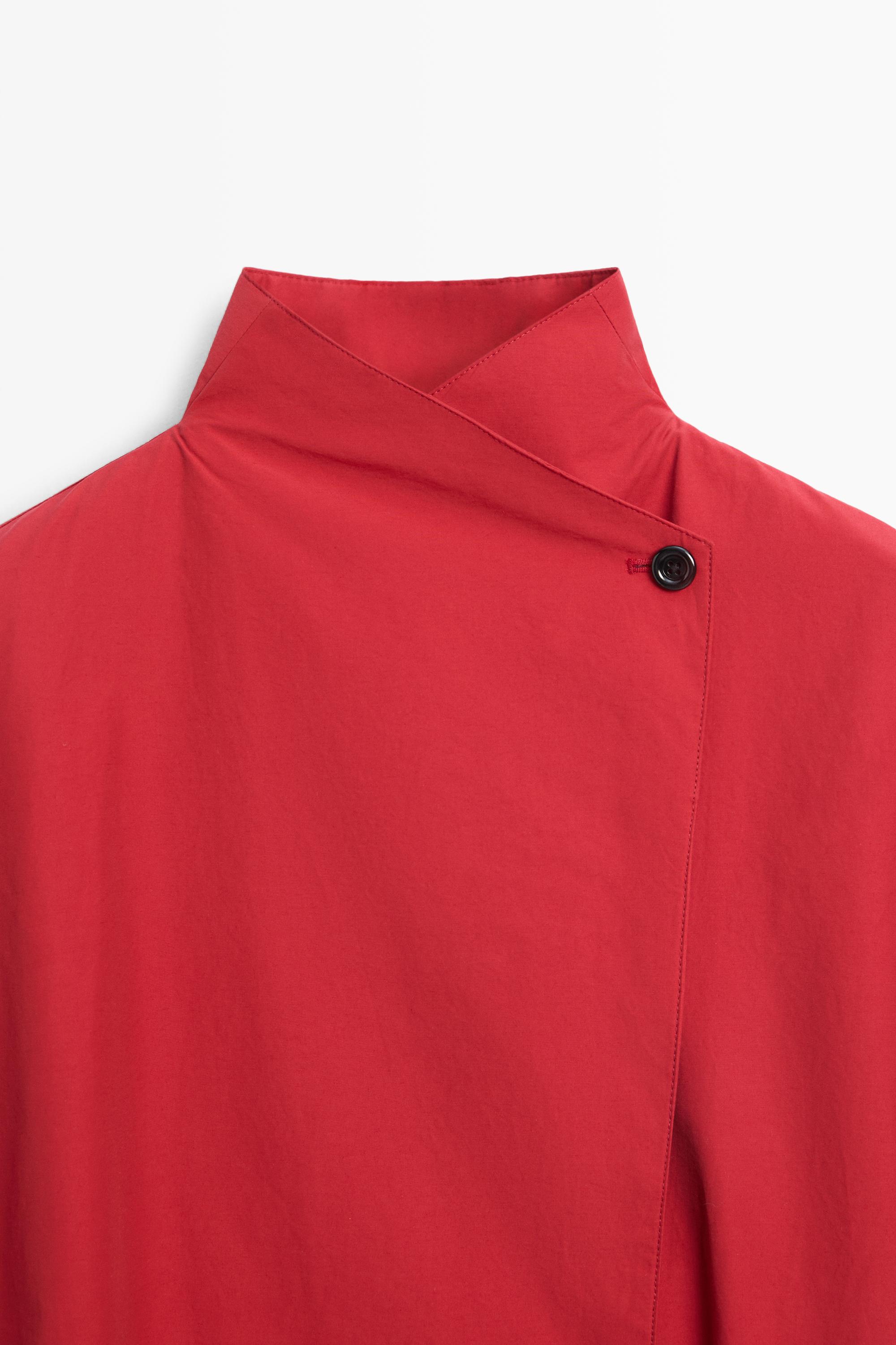 Technical bomber jacket with side button — BRIGHT RED