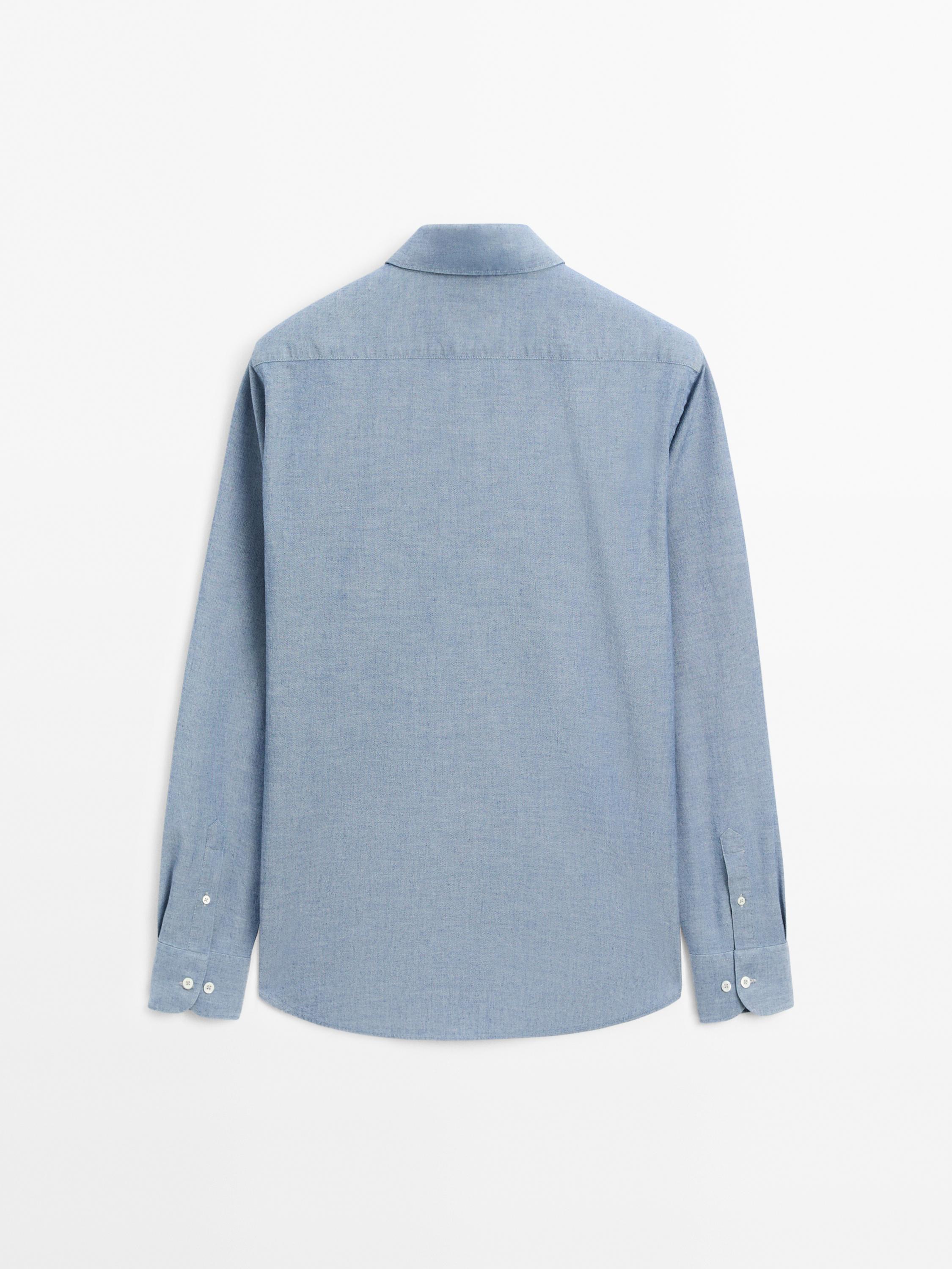 100% cotton denim Oxford shirt