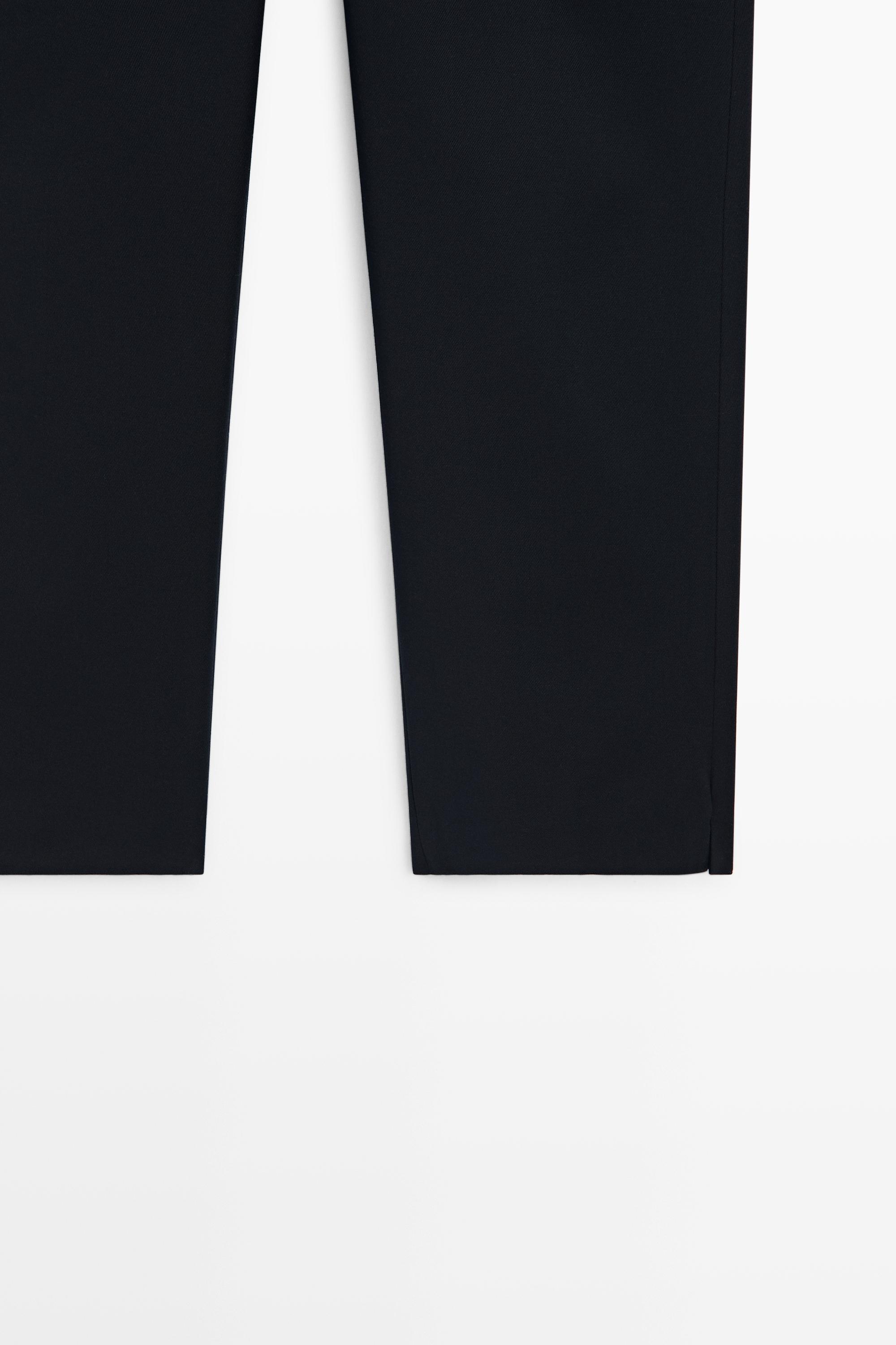 Straight stretch trousers — NAVY BLUE