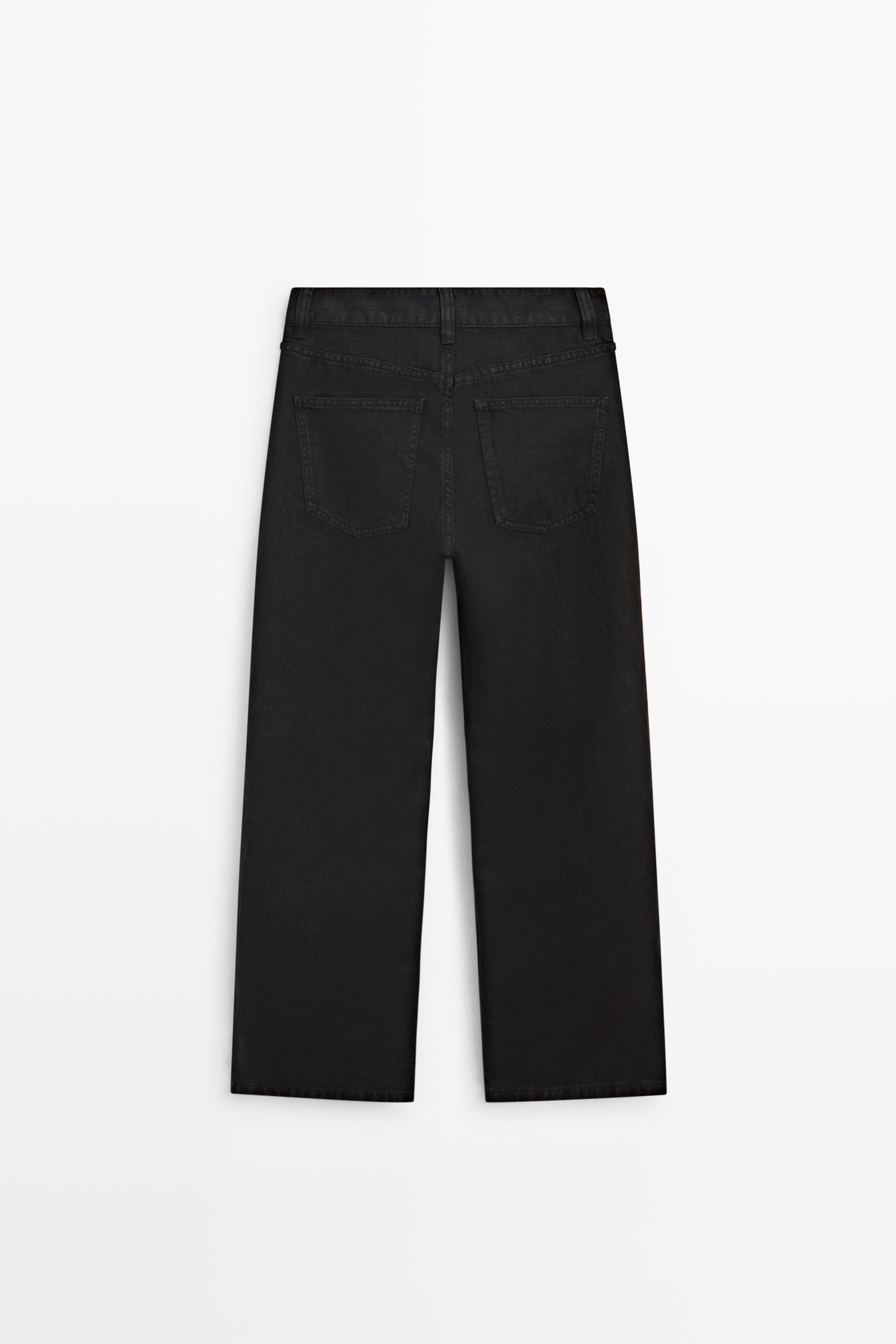 Low-rise cropped straight-leg jeans — BLACK