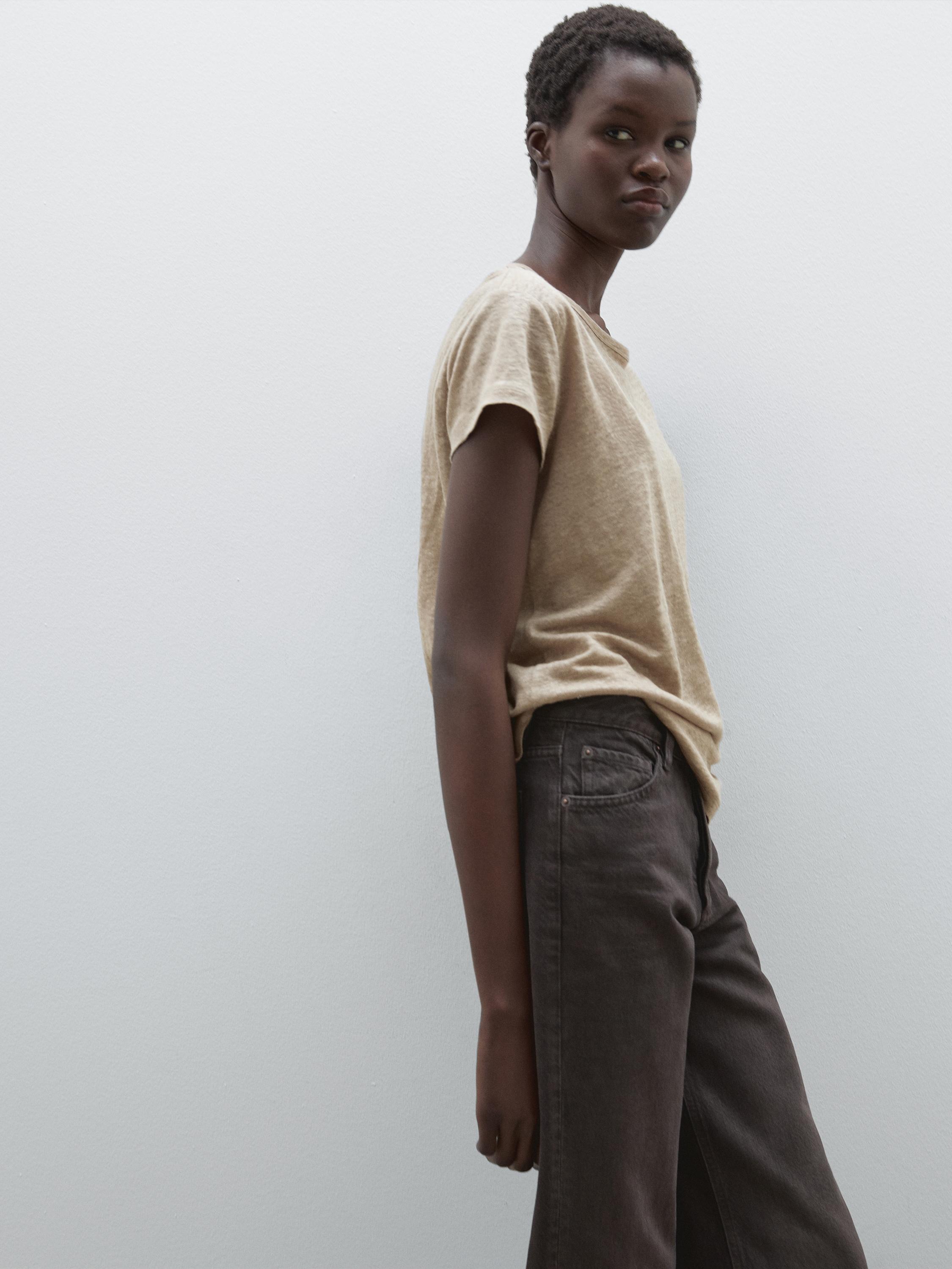 100% linen short sleeve T-shirt