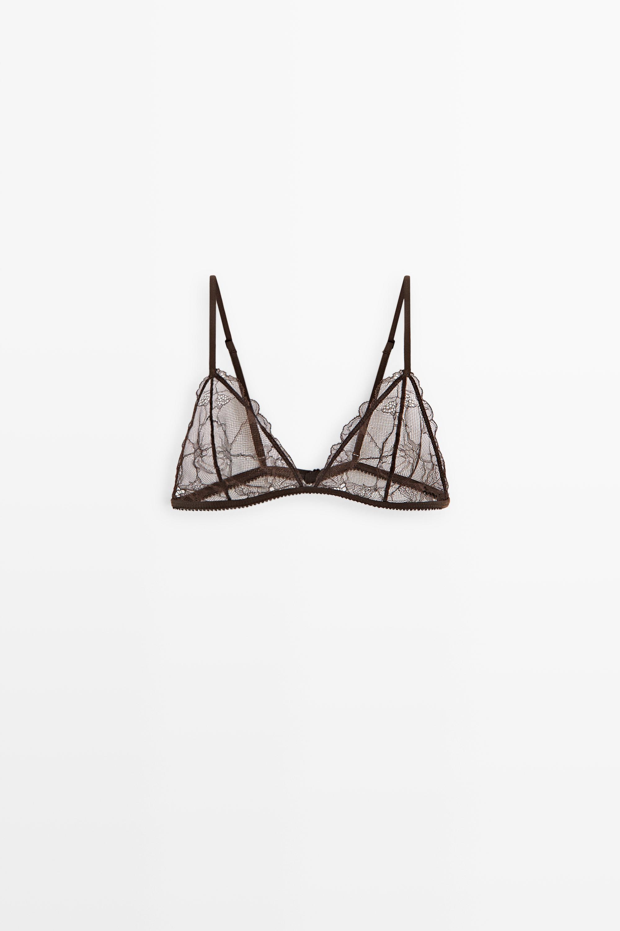 Scalloped lace triangle bra