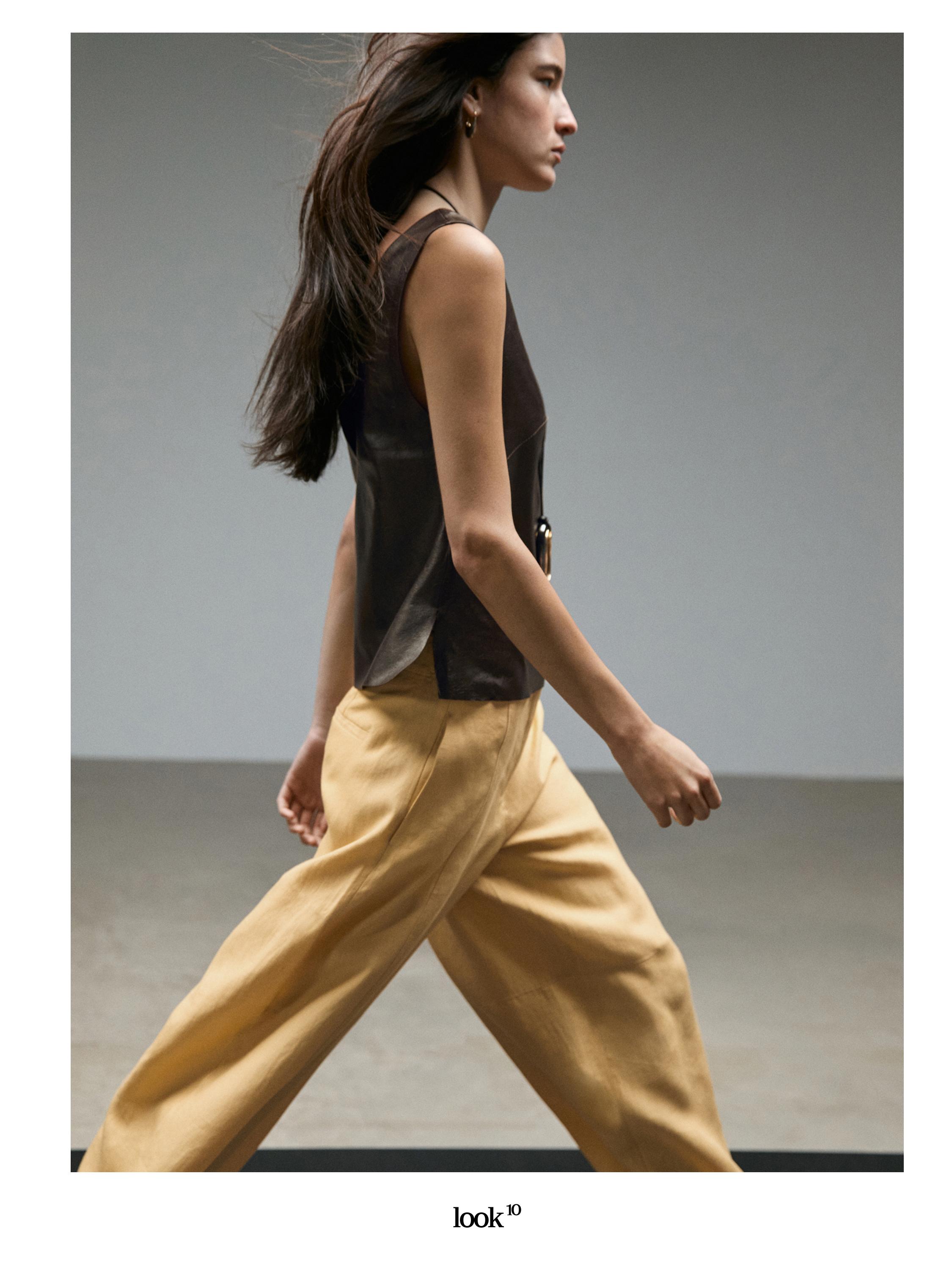 Linen barrel fit pants — YELLOW