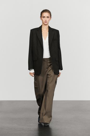 Two-button wool-blend blazer — MINK 1