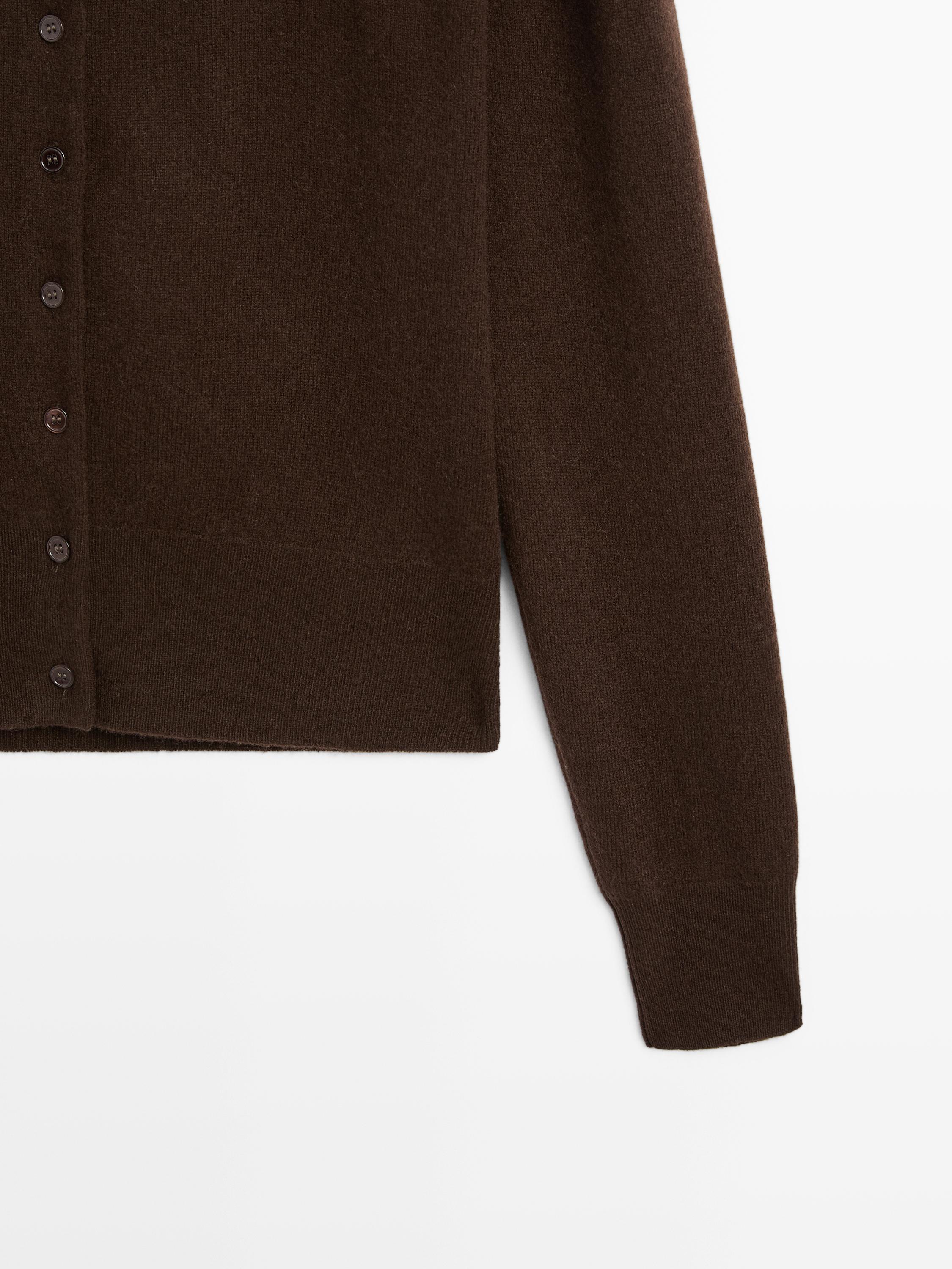 Wool blend knit cardigan