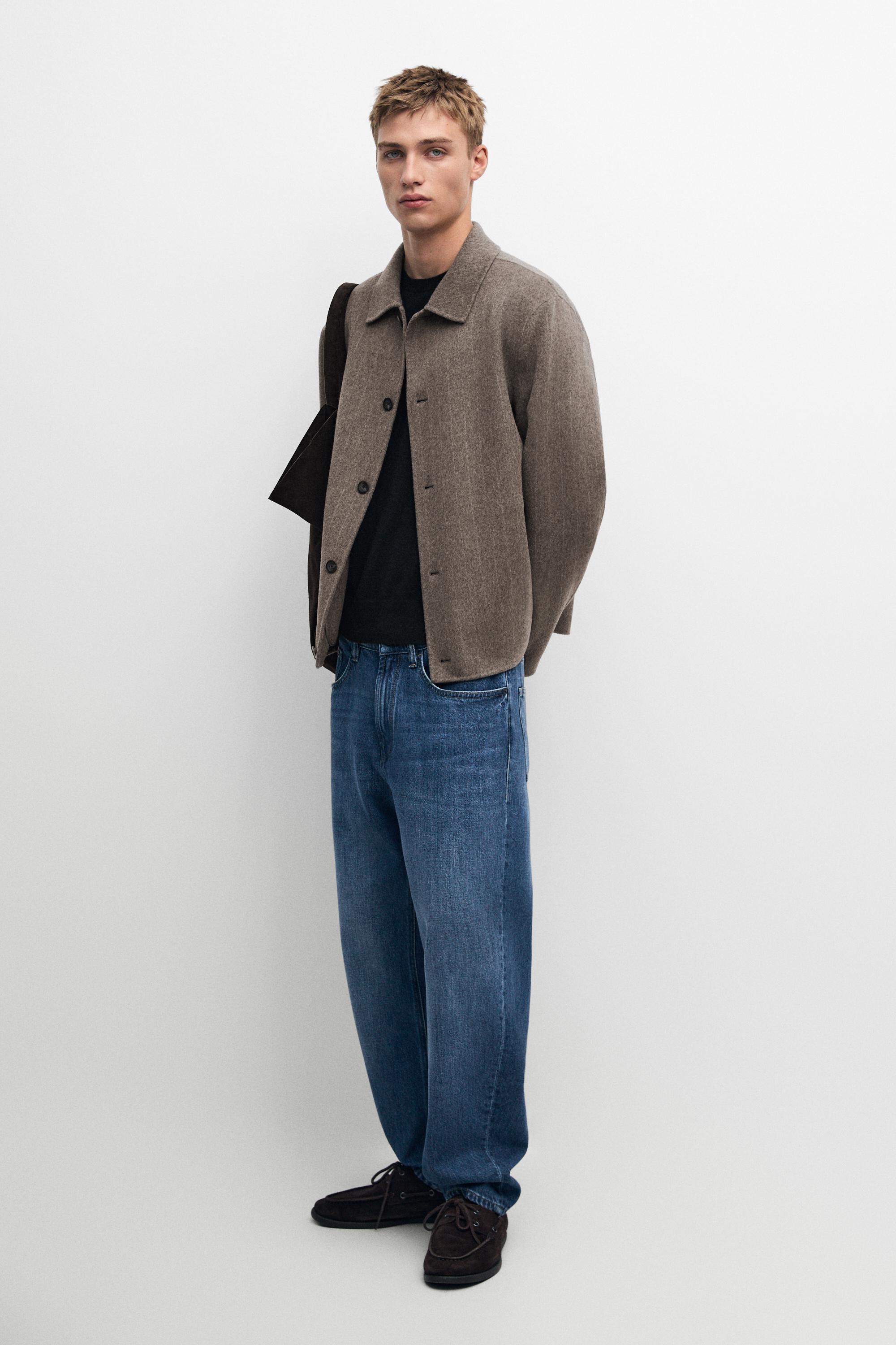 Massimo Dutti Çizgili çift yün karışımlı ceket görsel 8