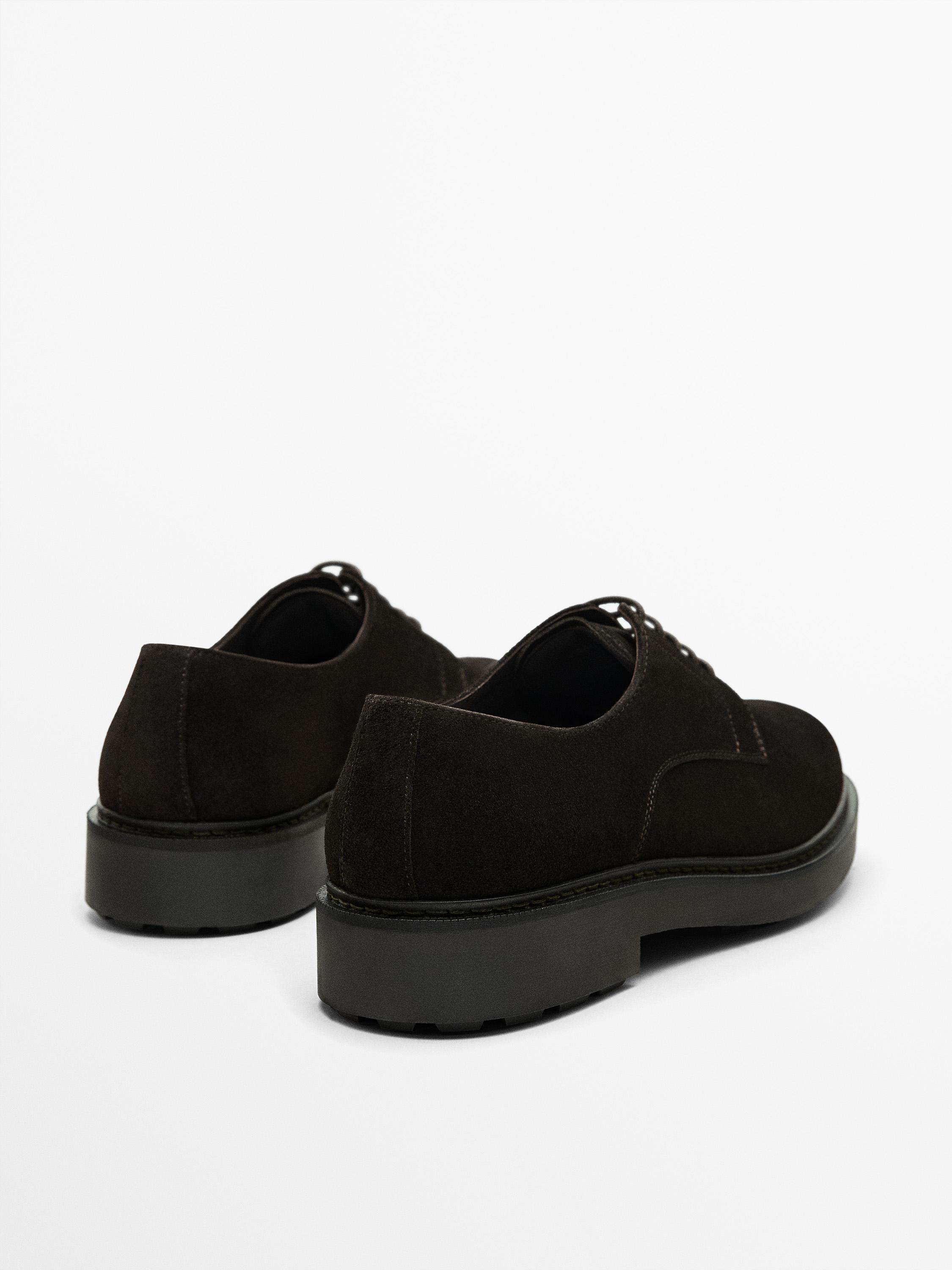 Brown split suede shoes