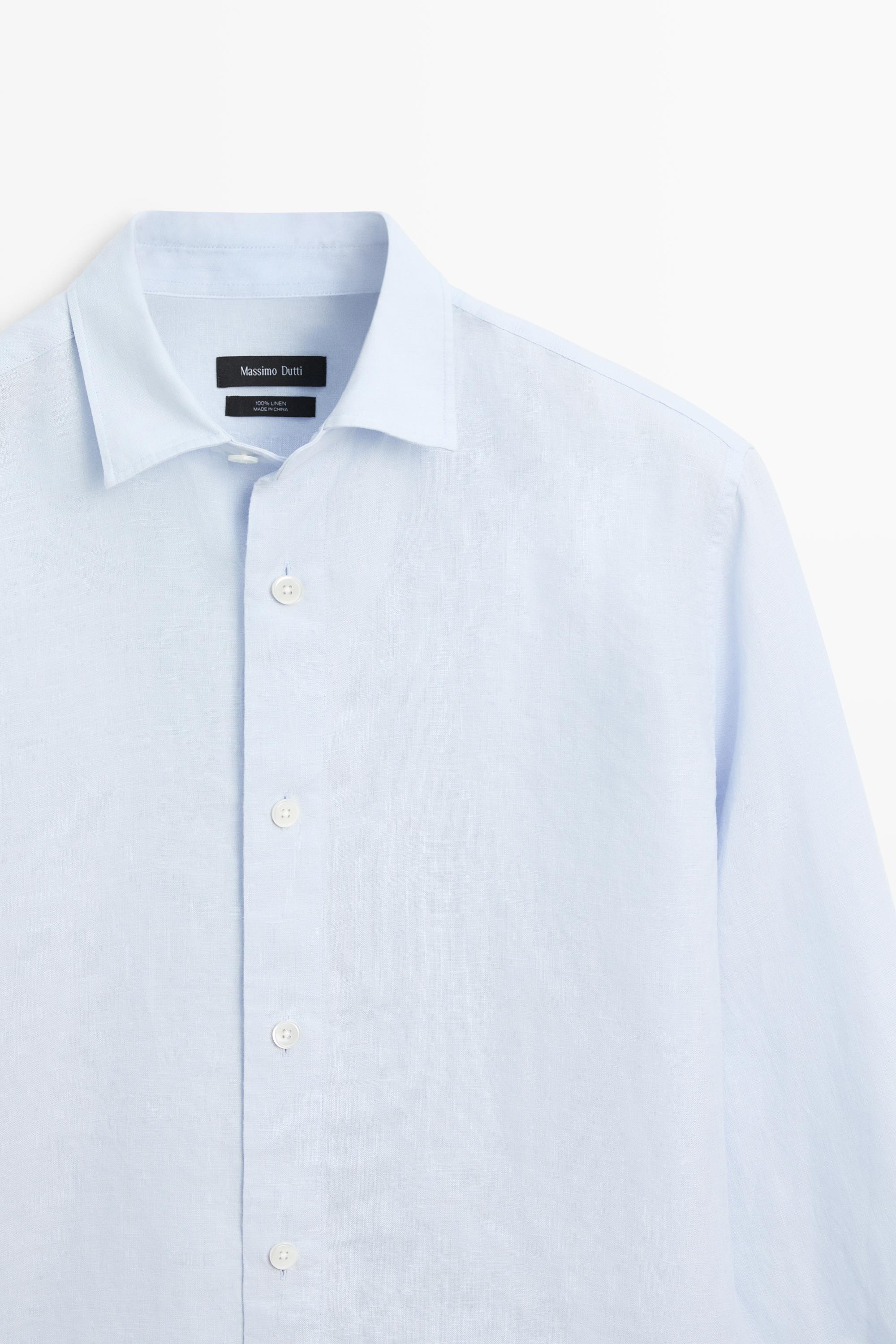 100% linen regular fit shirt — Sky blue