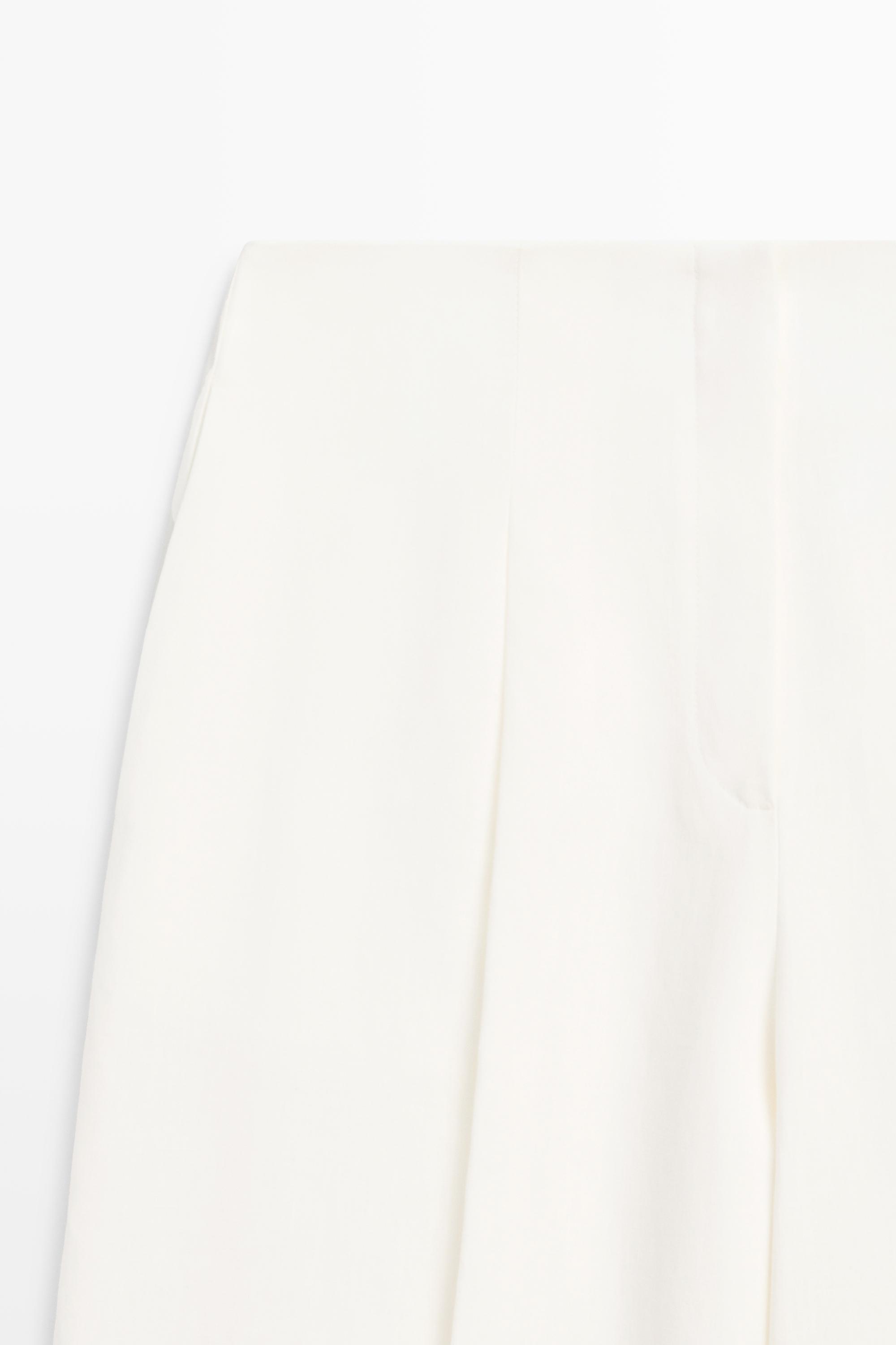 Massimo Dutti Linen Trousers With Darts In White