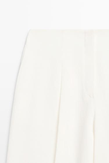 Linen trousers with darts — Off white 9
