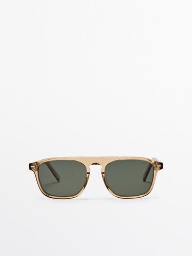 D-frame sunglasses — Mustard 1