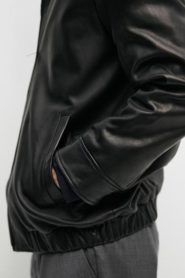 Jacket with nappa leather collar detail — BLACK 8