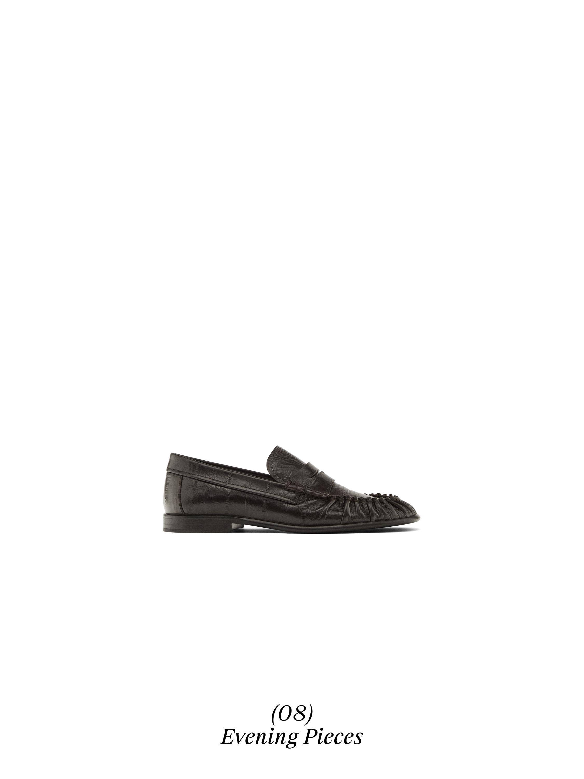 Embossed leather loafers — BROWN