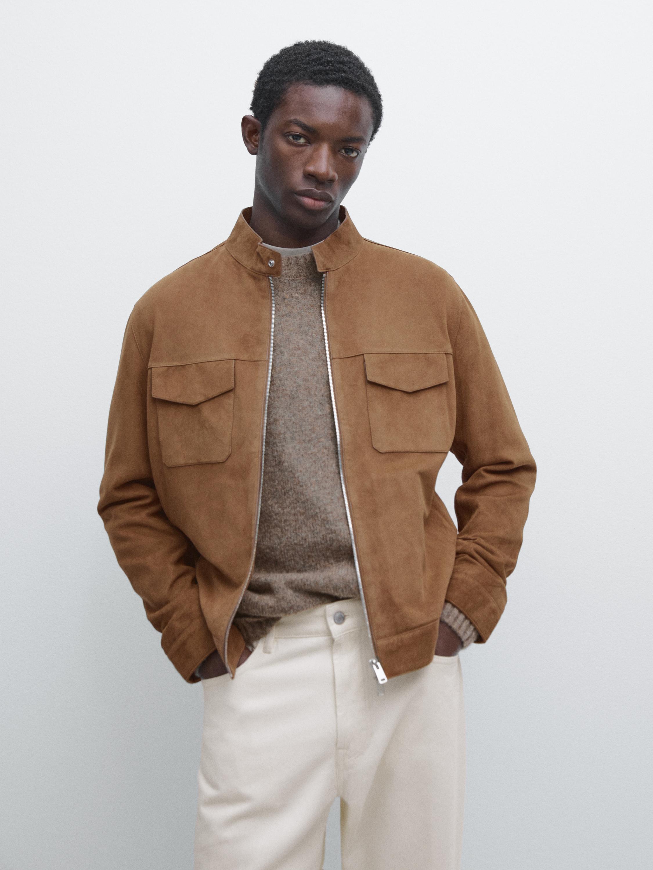 Suede leather jacket