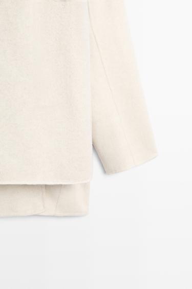 Wool-blend coat with scarf detail — BEIGE 7