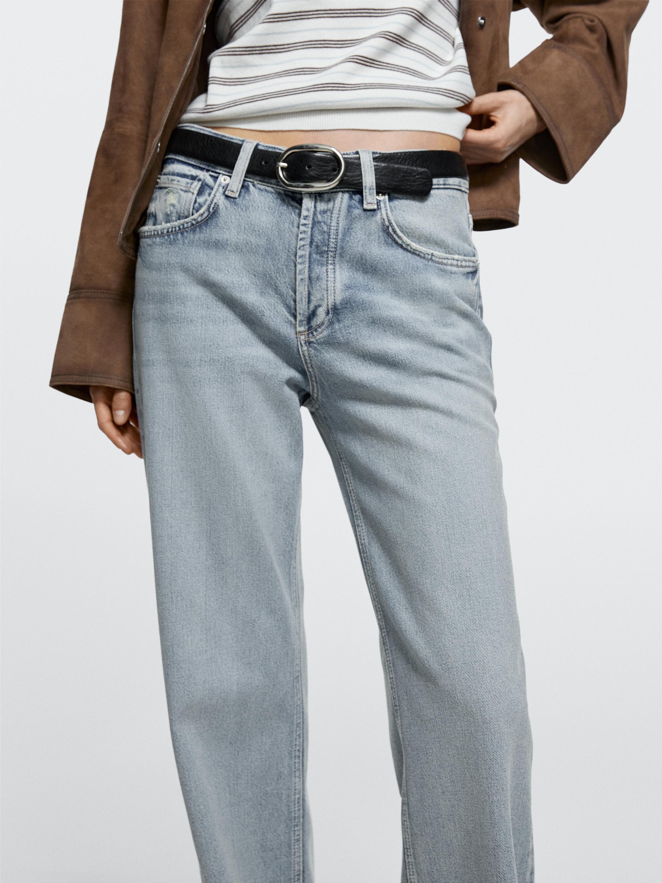 Mid-rise wide-leg jeans — Light Blue