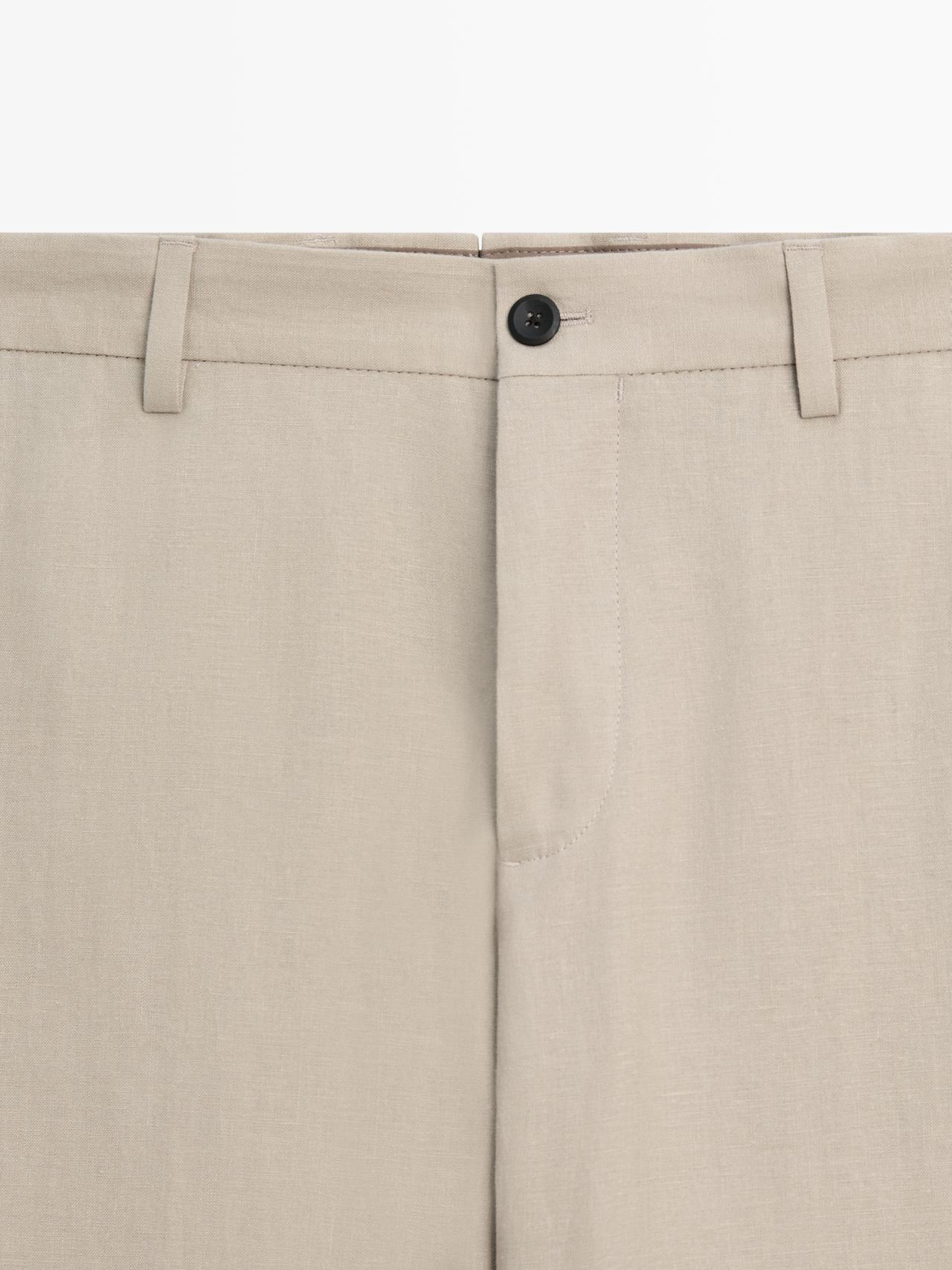 Linen suit pants — BEIGE