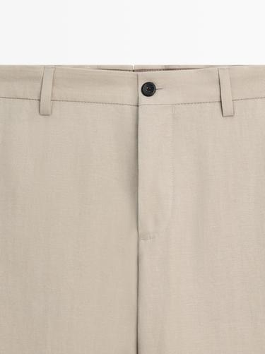 Linen suit pants — BEIGE 4