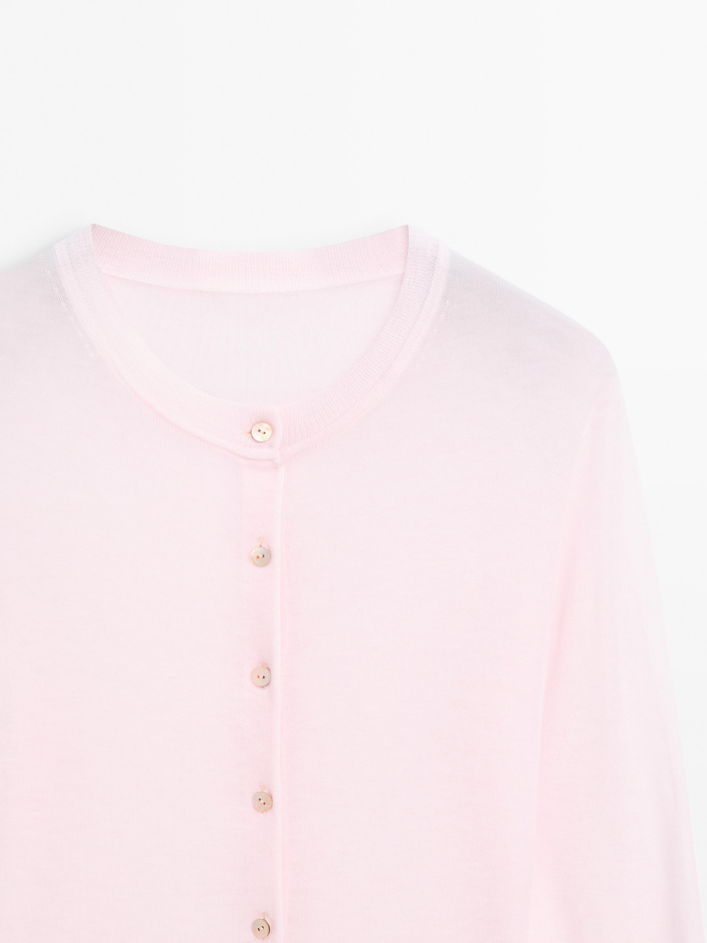 Lightweight 100% wool cardigan - STUDIO