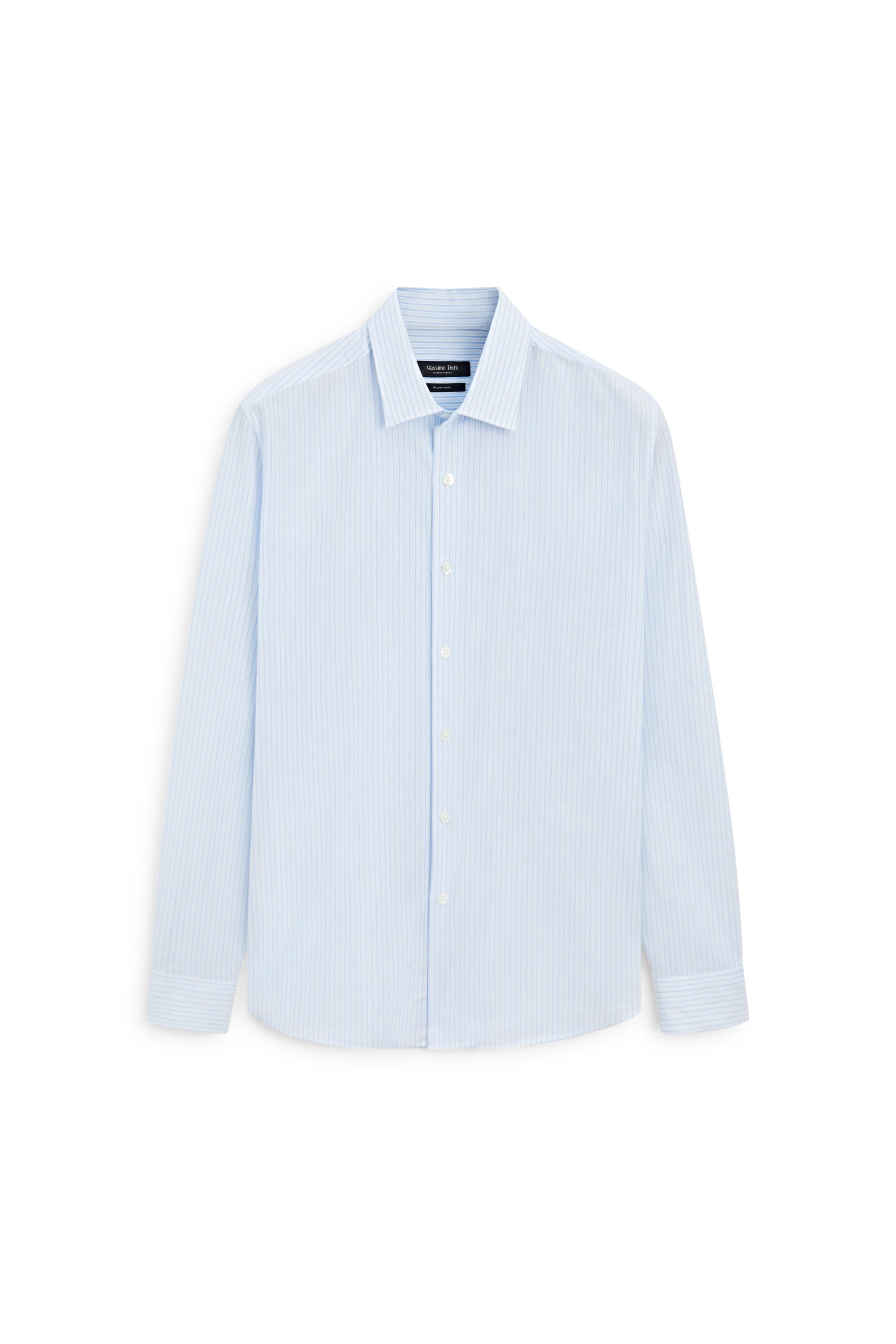 Massimo Dutti %100 pamuklu regular fit çizgili gömlek görsel 2
