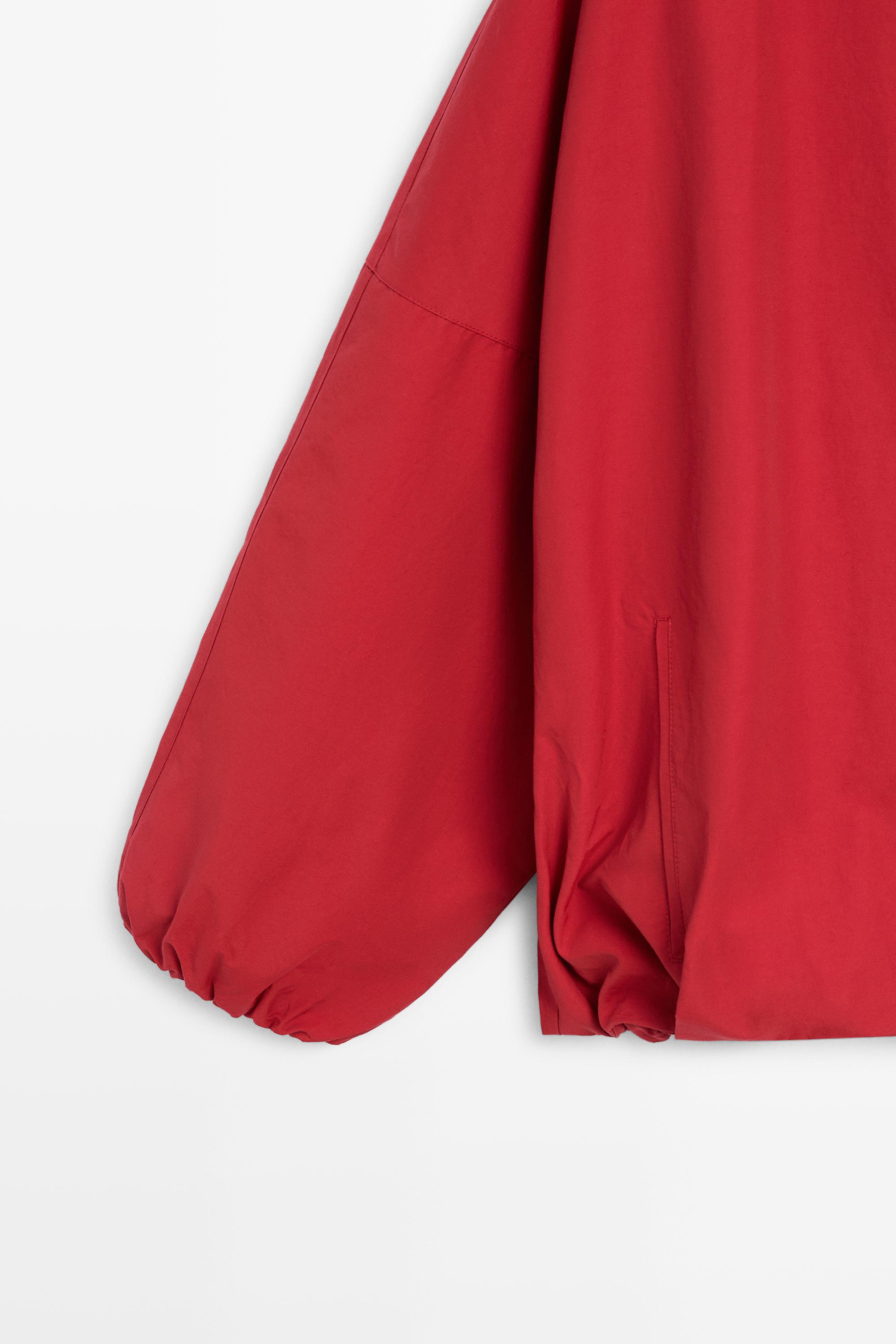 Technical bomber jacket with side button — BRIGHT RED