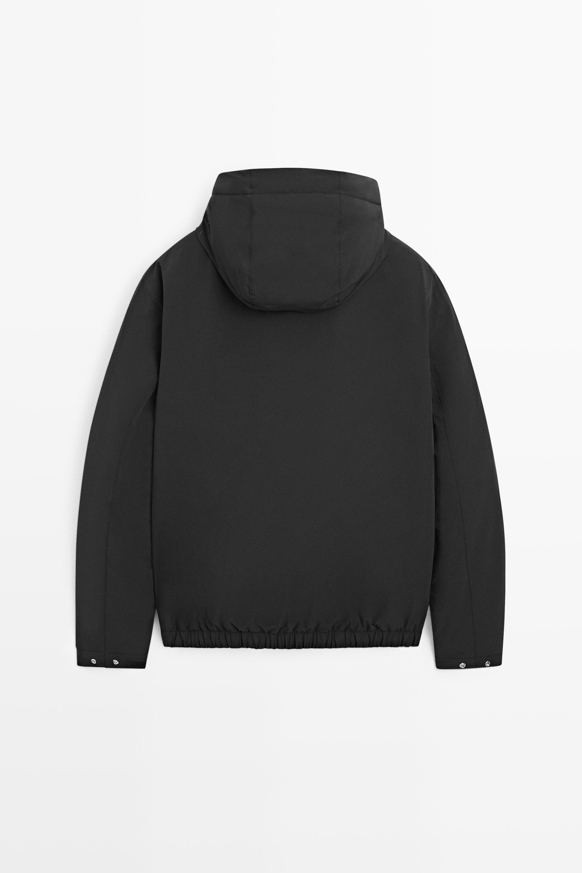 Lightweight hooded down jacket — BLACK