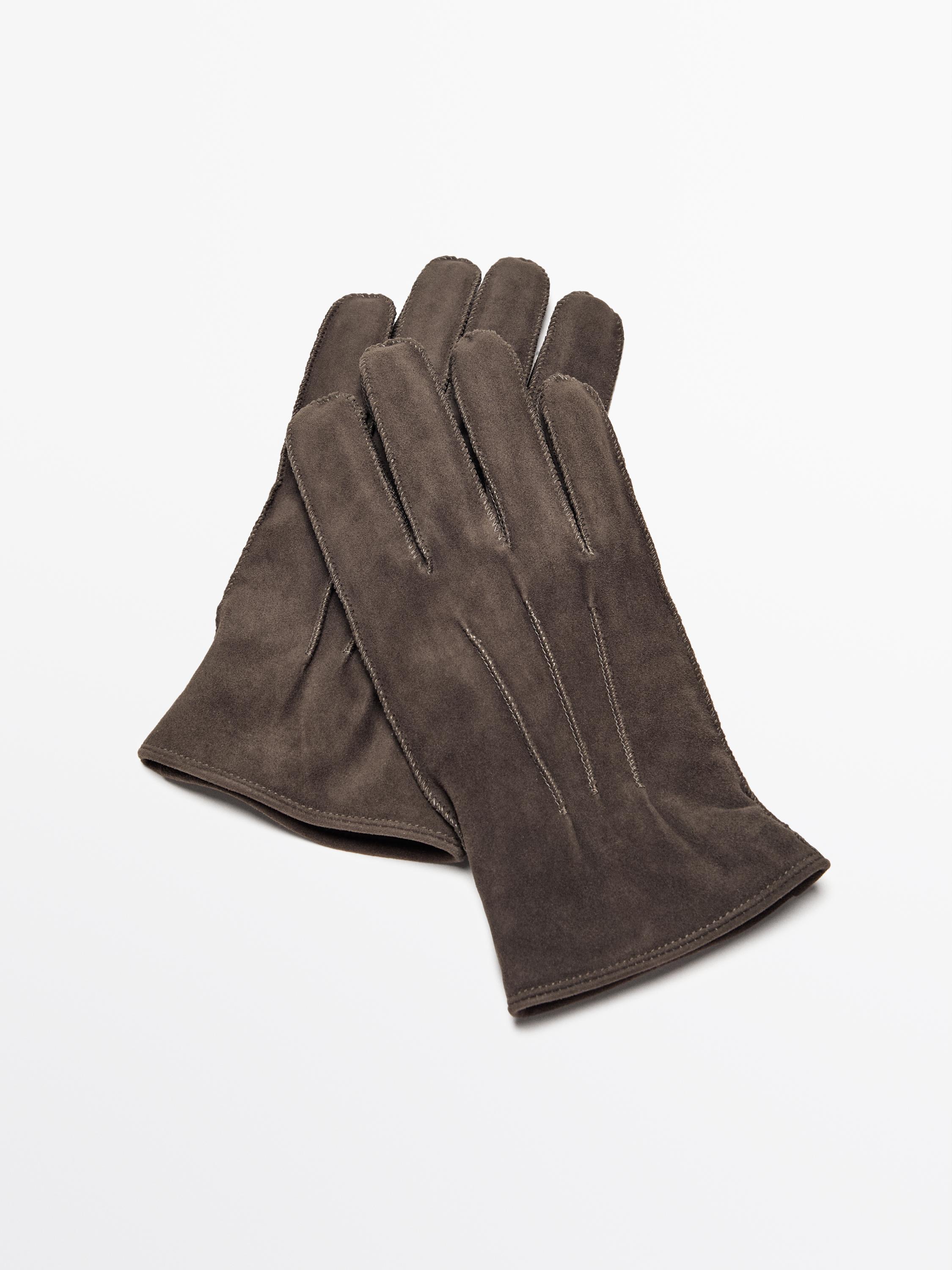 Goatskin gloves with suede finish