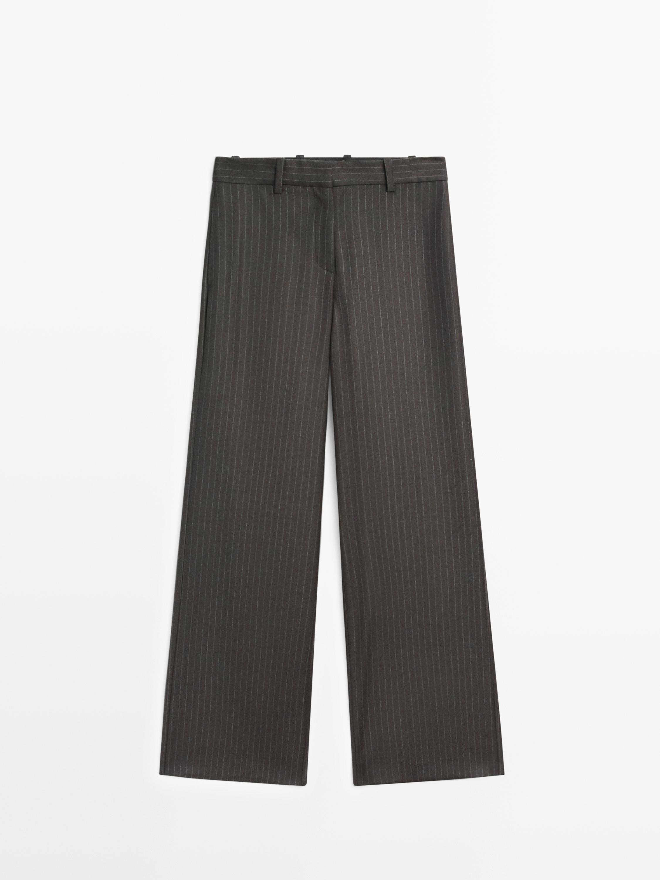 Wool pinstripe trousers