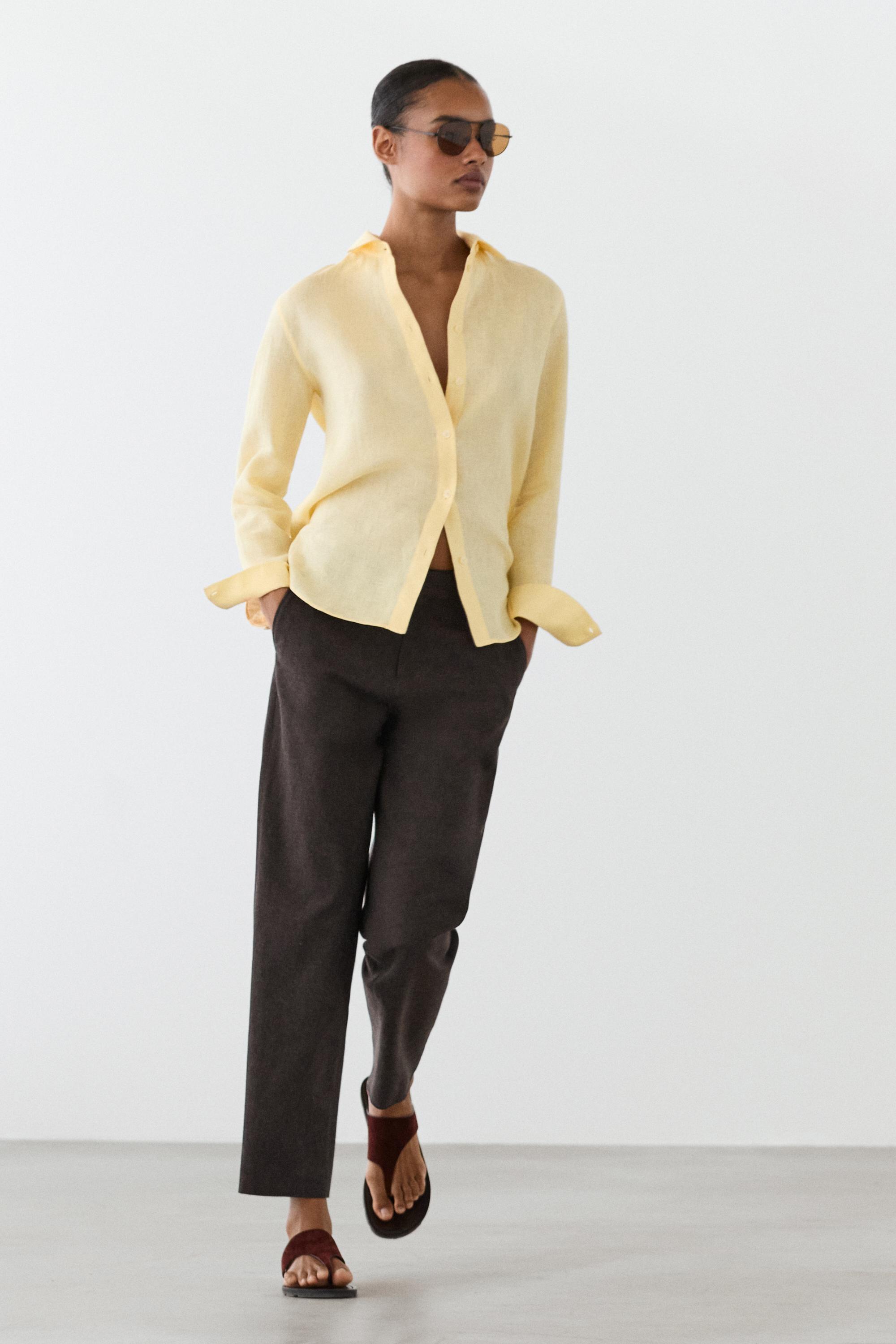 Flowing 100% linen shirt