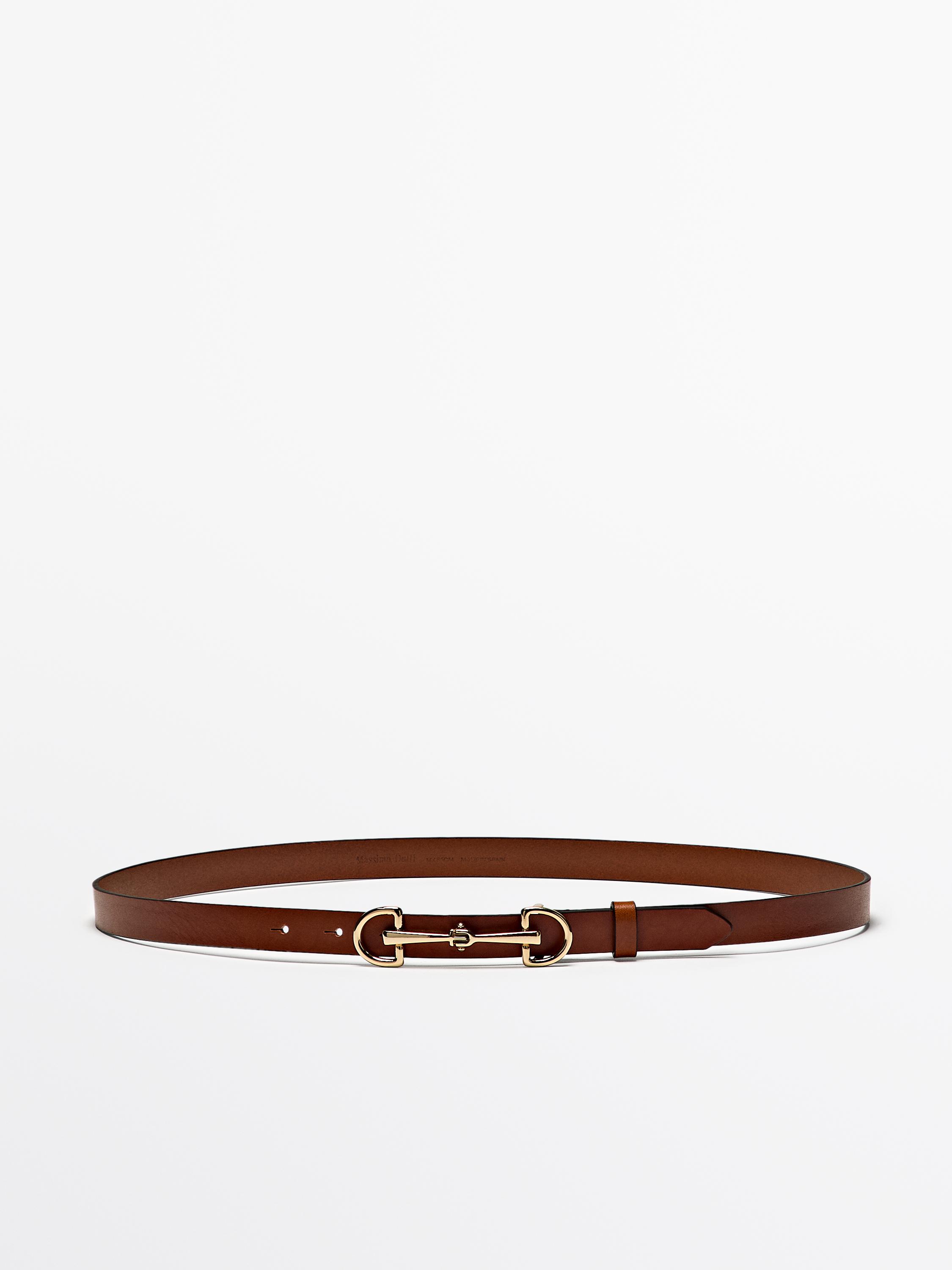 Equestrian nappa leather belt