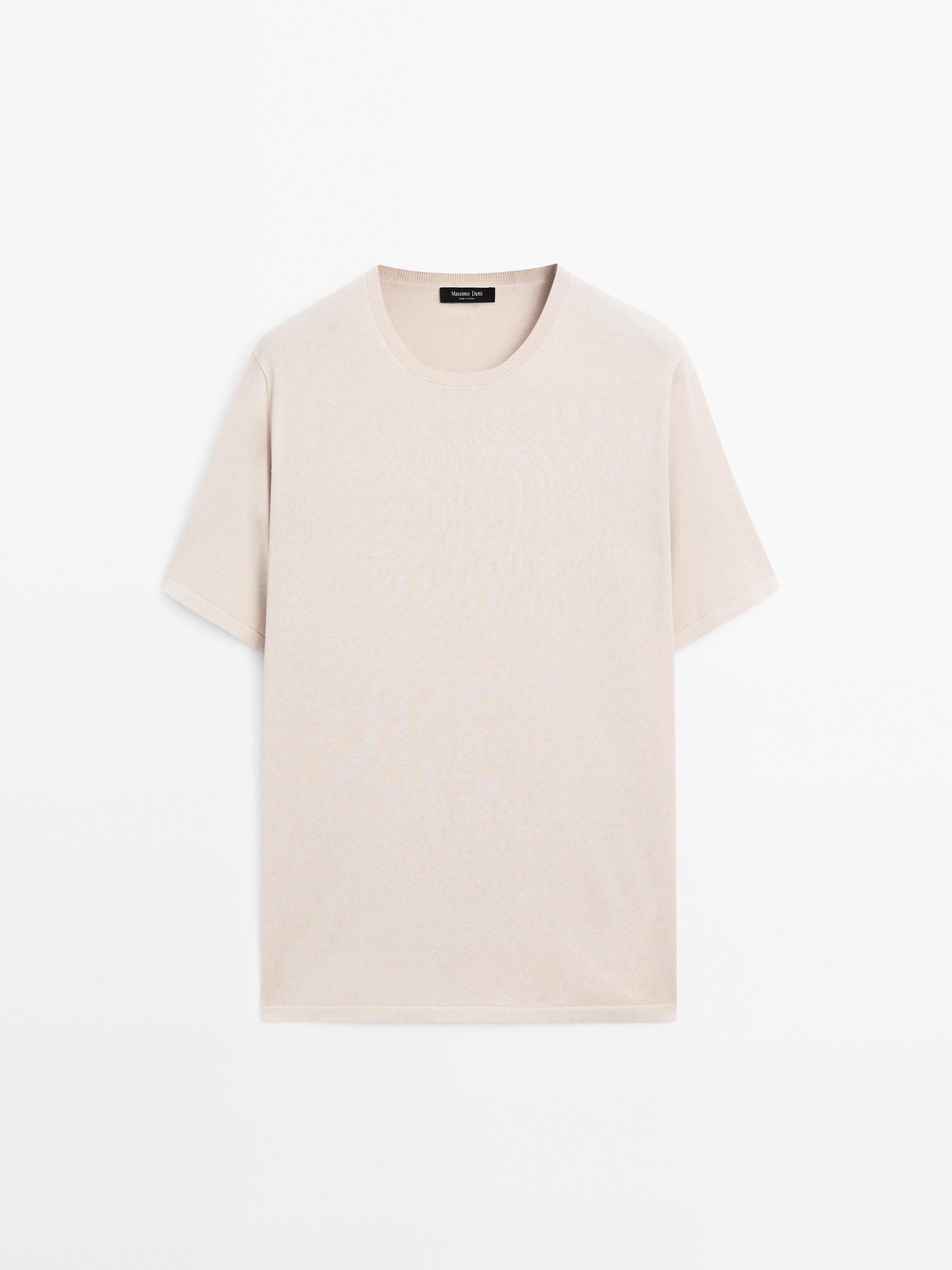Cotton blend knitted T-shirt