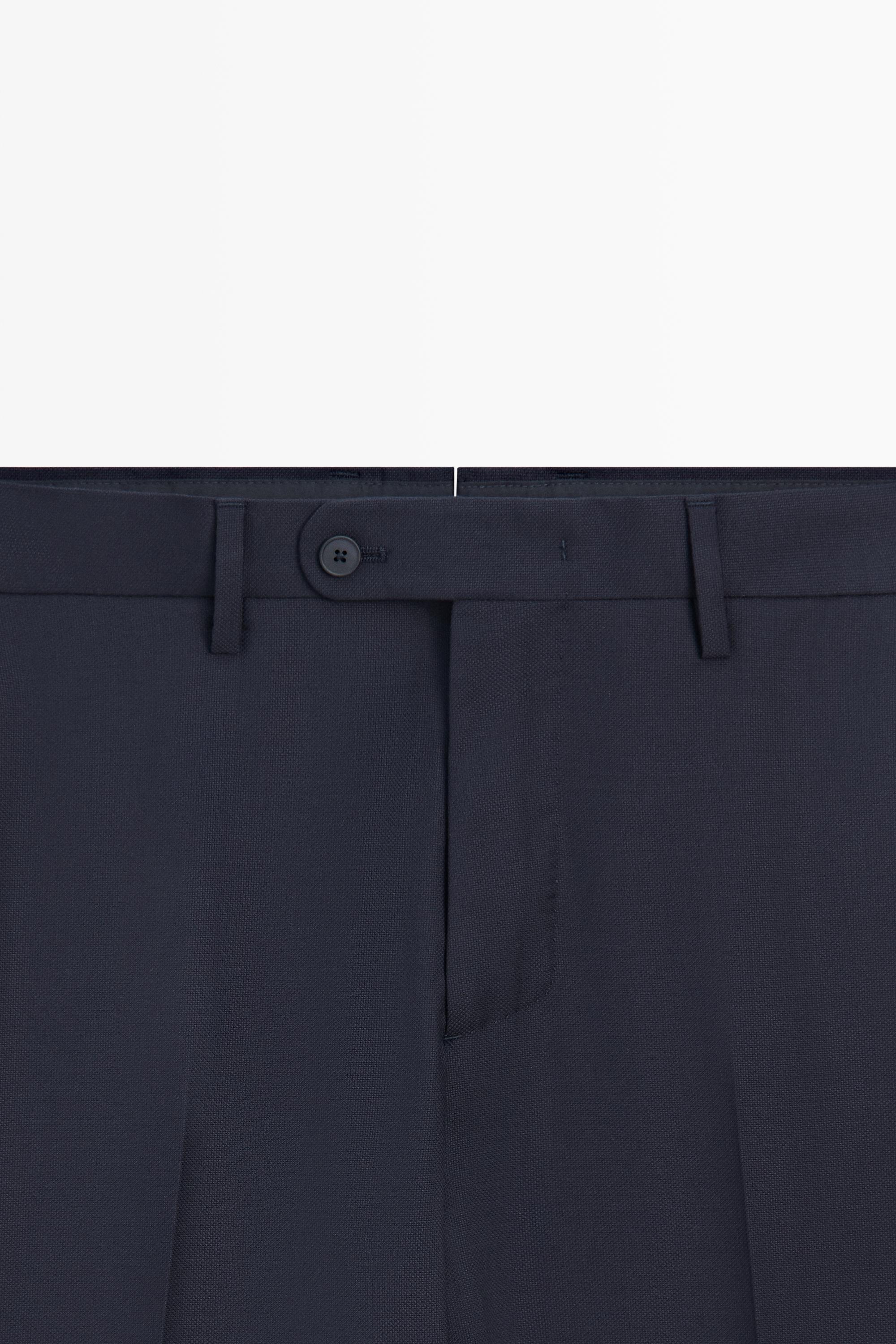 Textured suit pants — NAVY BLUE