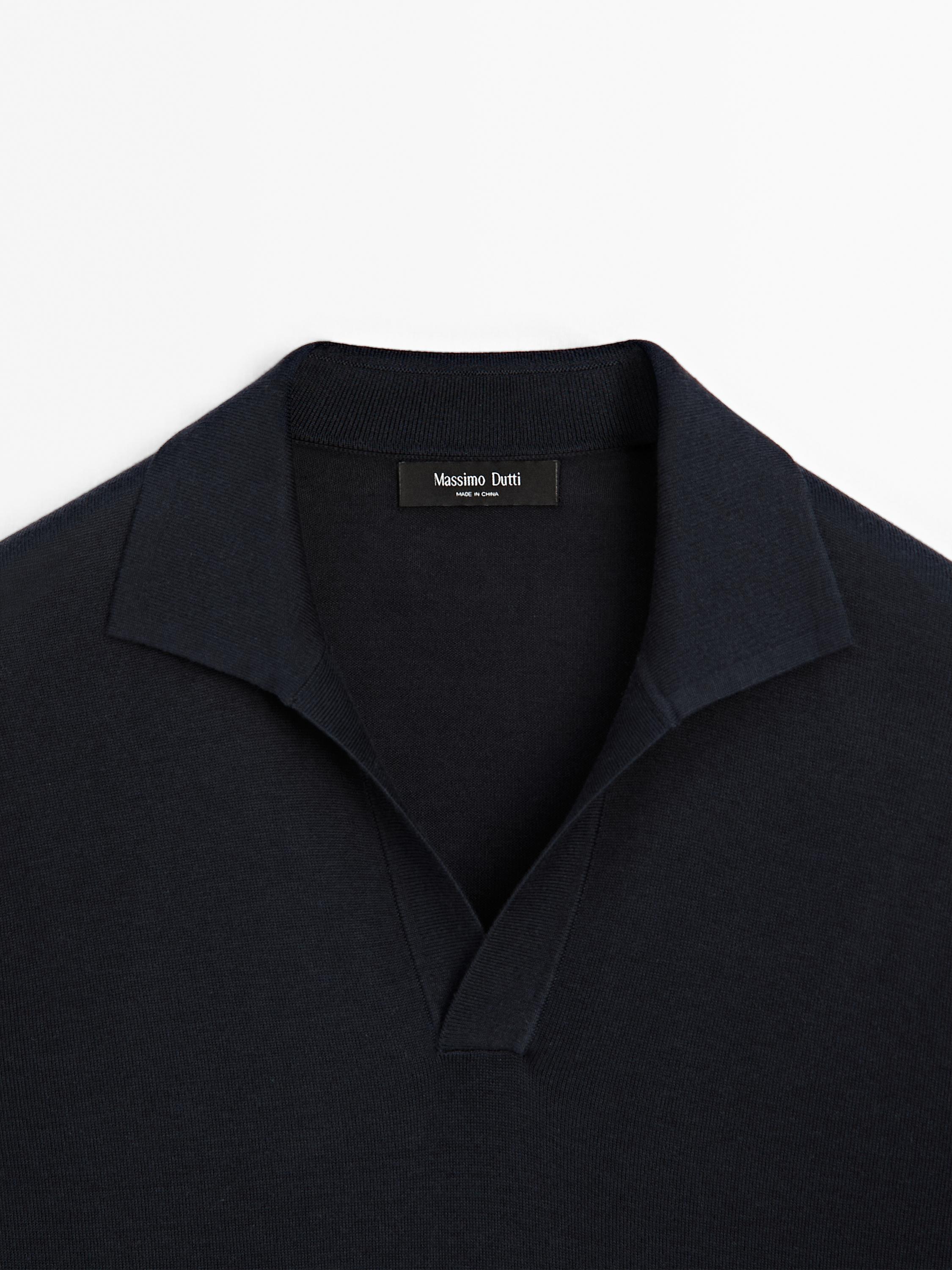 Pull polo en maille à col en V