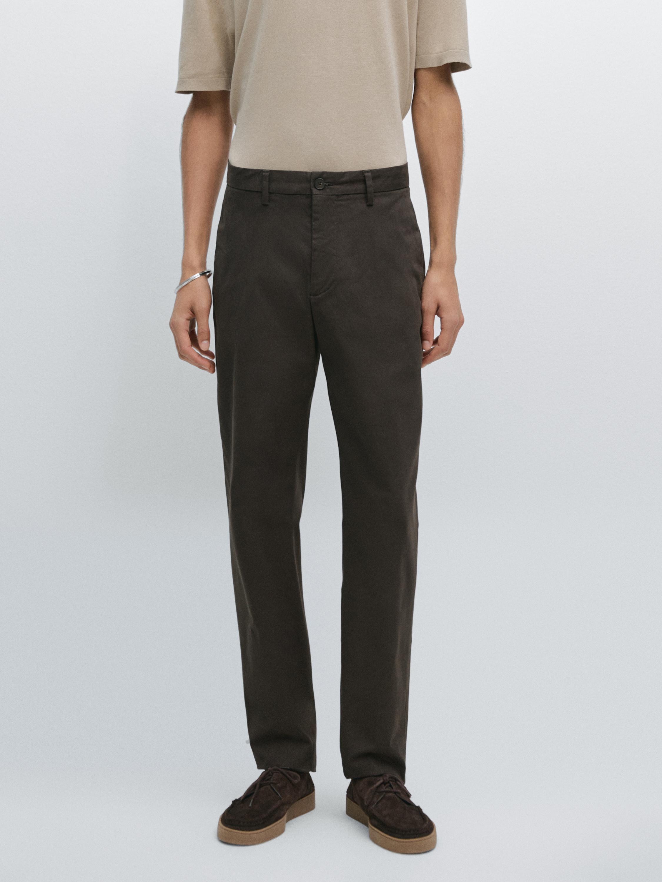100% cotton slim fit trousers