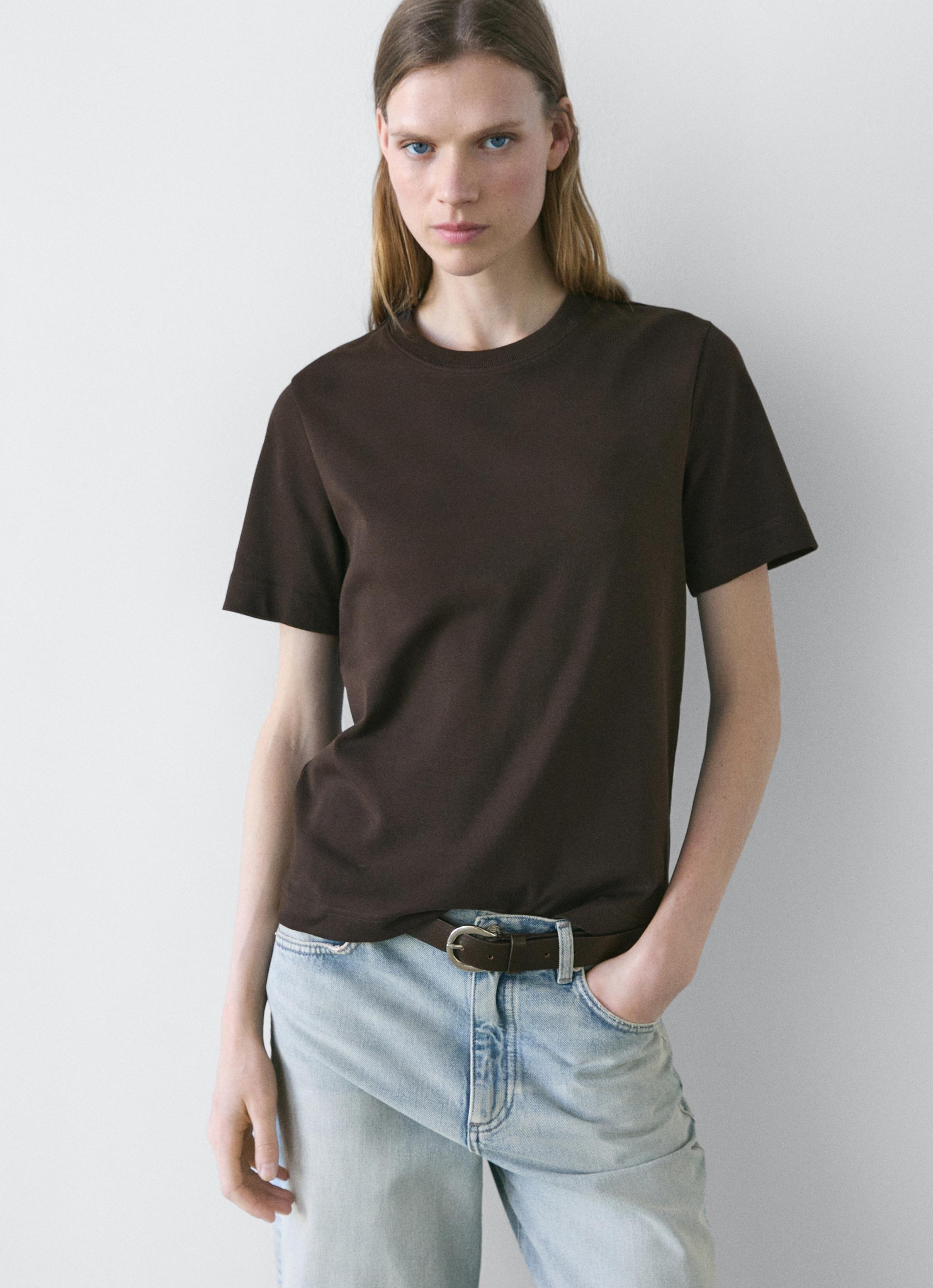 Short sleeve interlock T-shirt — BROWN