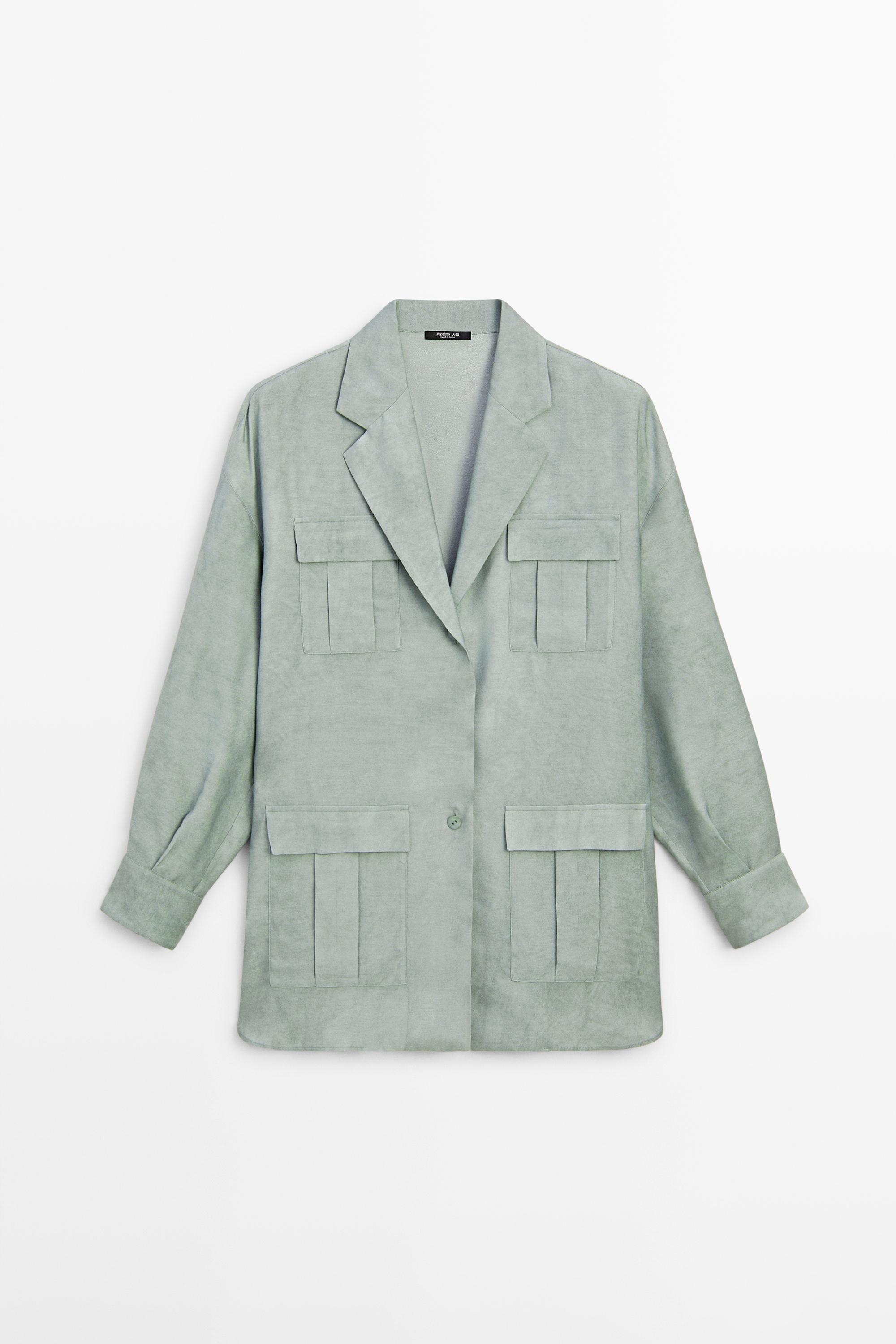 Fließende Hemdjacke mit Taschen