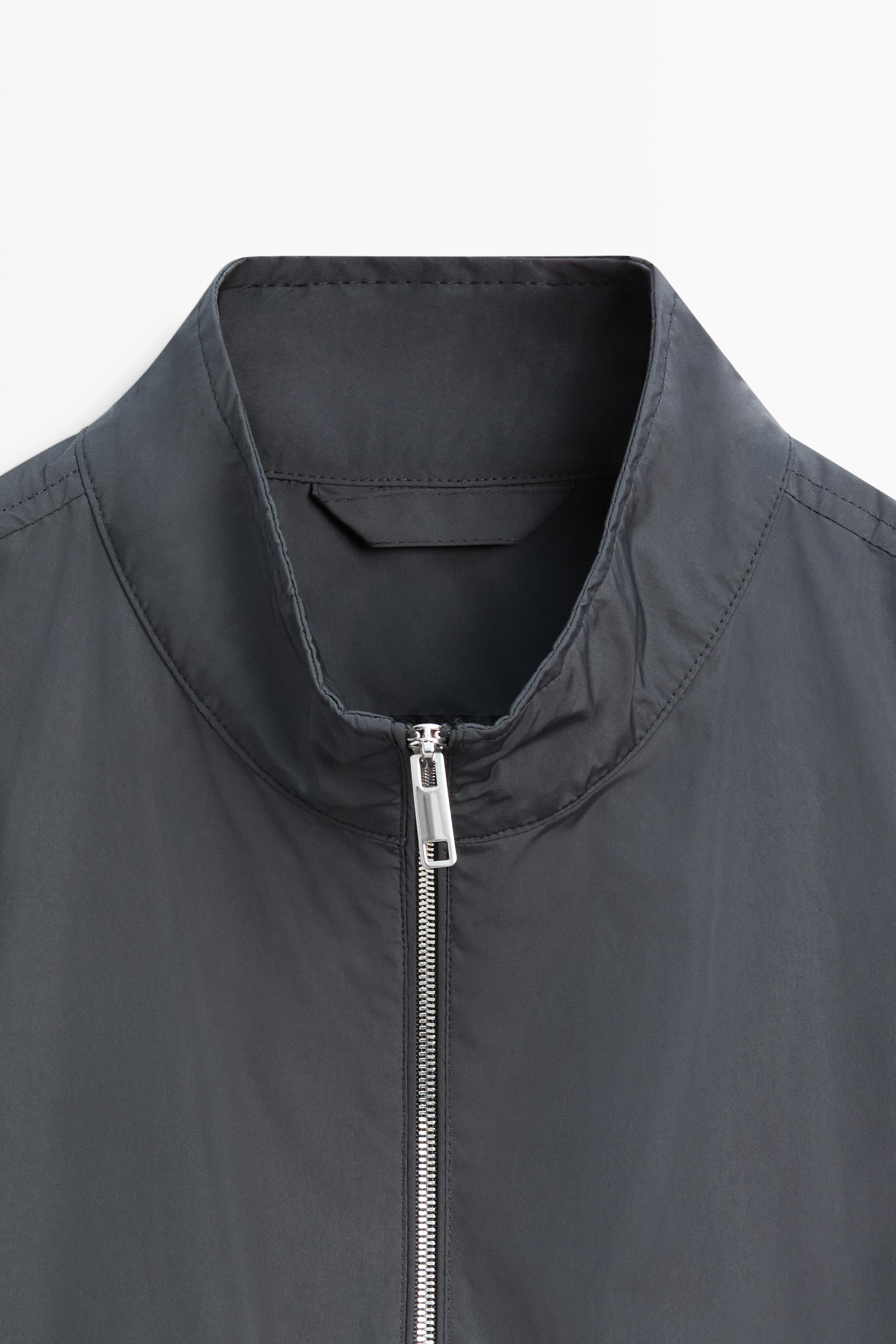 High neck jacket with pocket details — DARK GREY