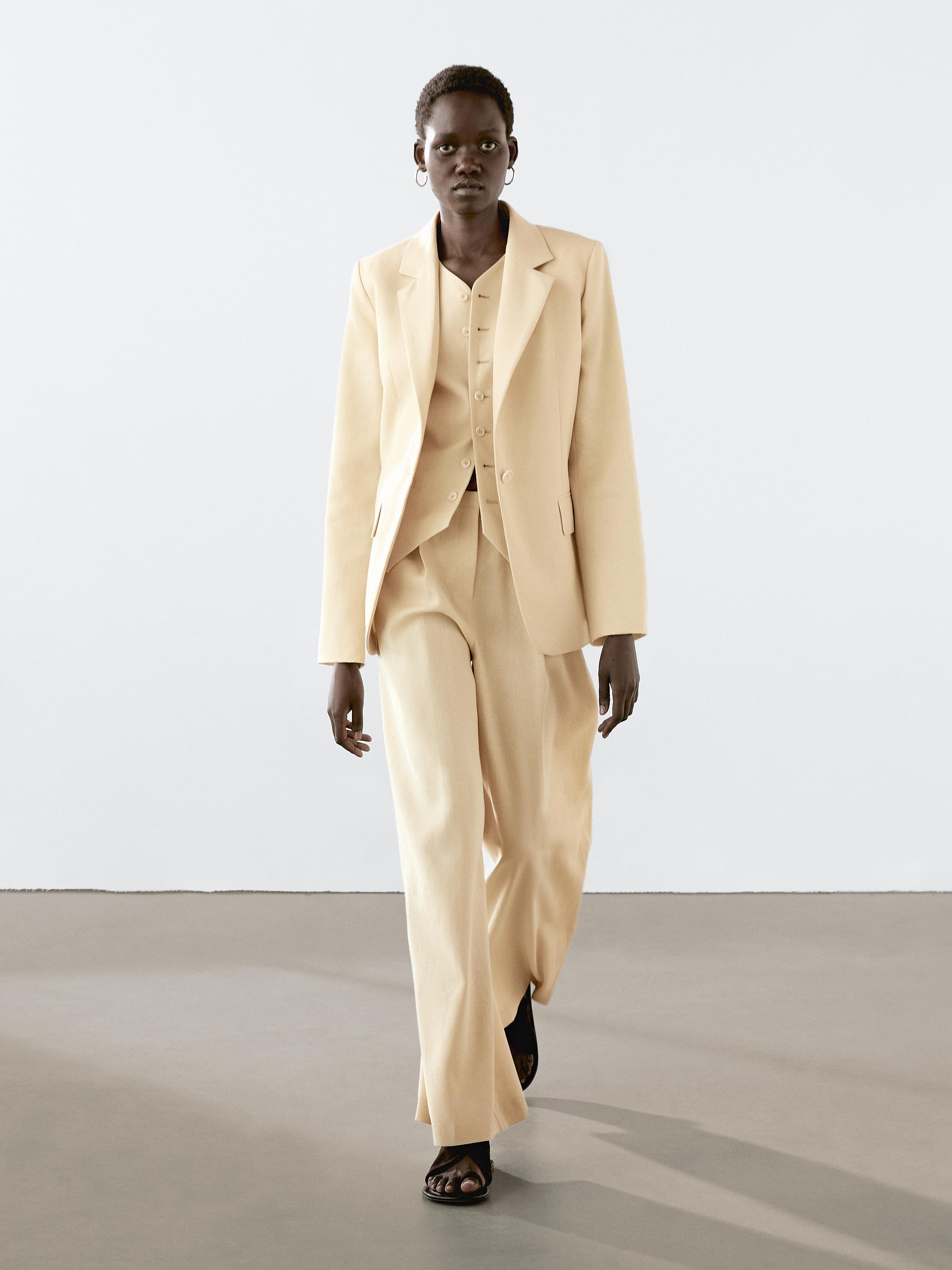 Blazer en lin mélangé