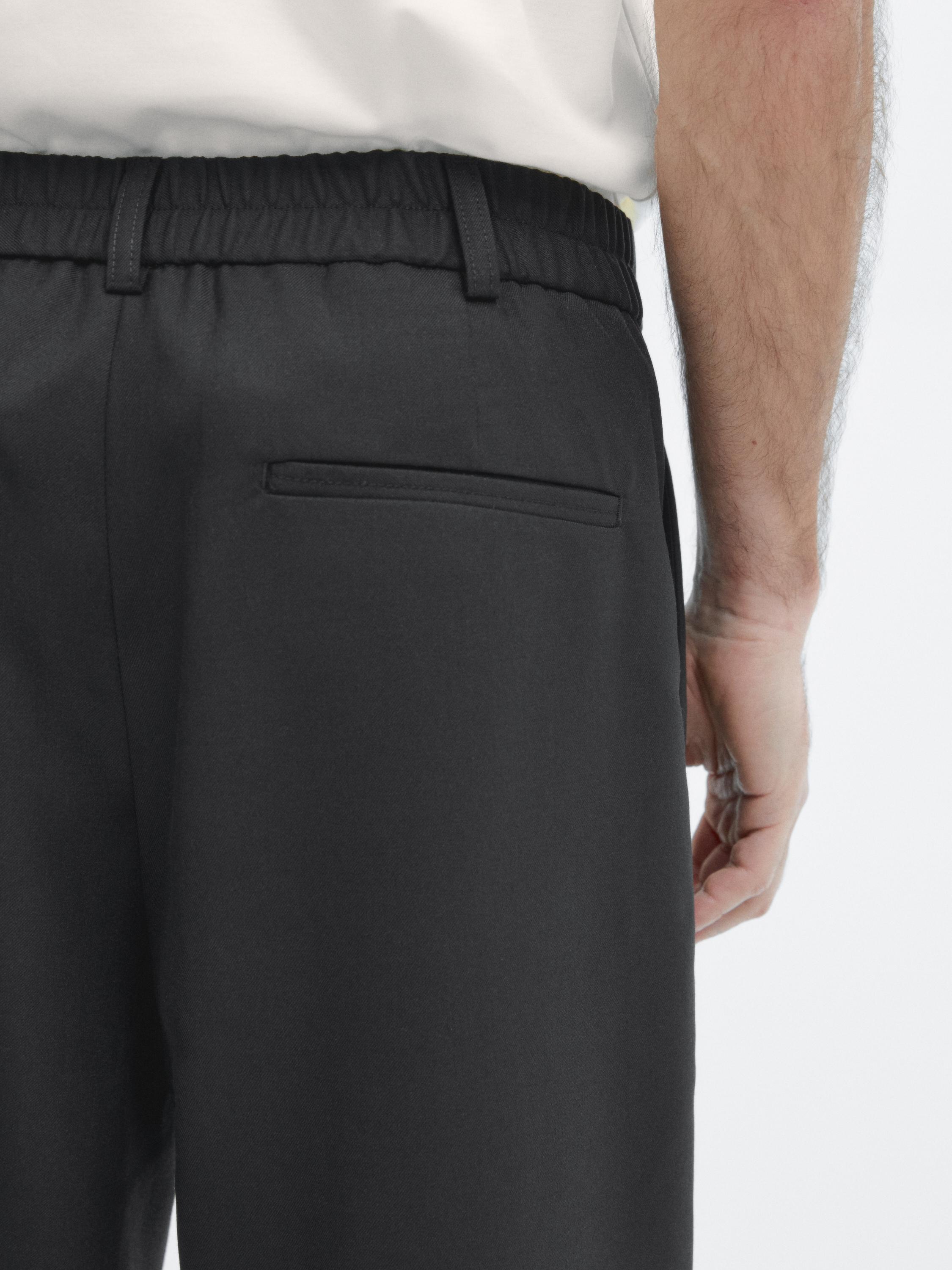 Relaxed fit cool wool blend trousers