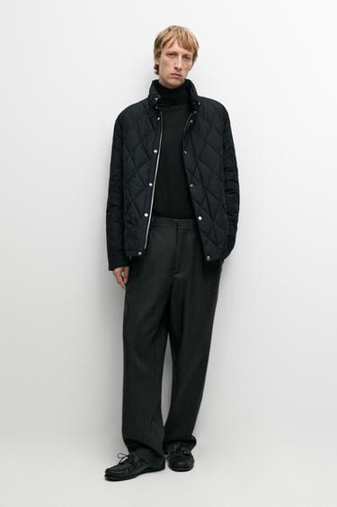Down jacket with button detail — DARK BLUE 1