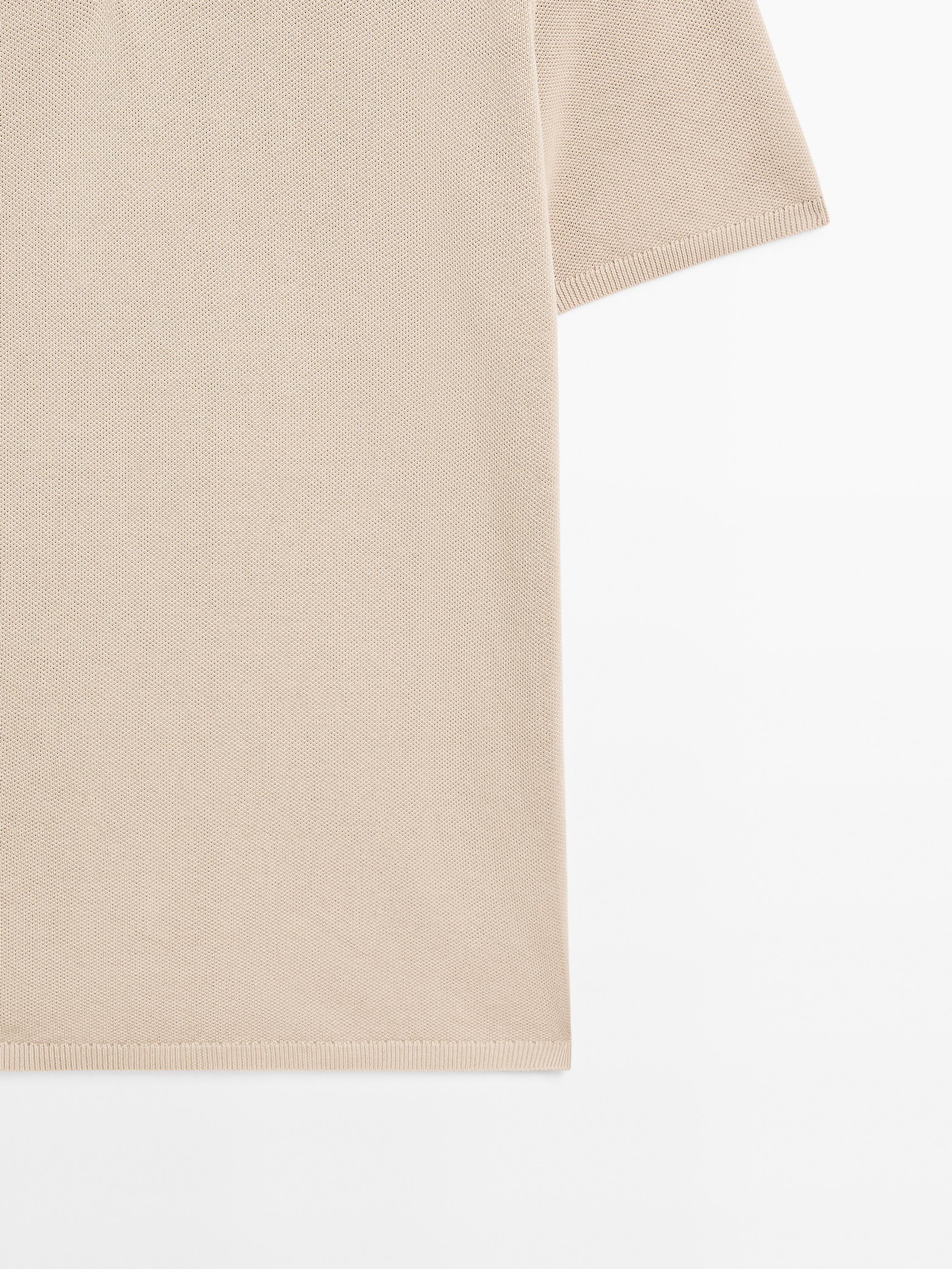 100% cotton textured knit polo shirt