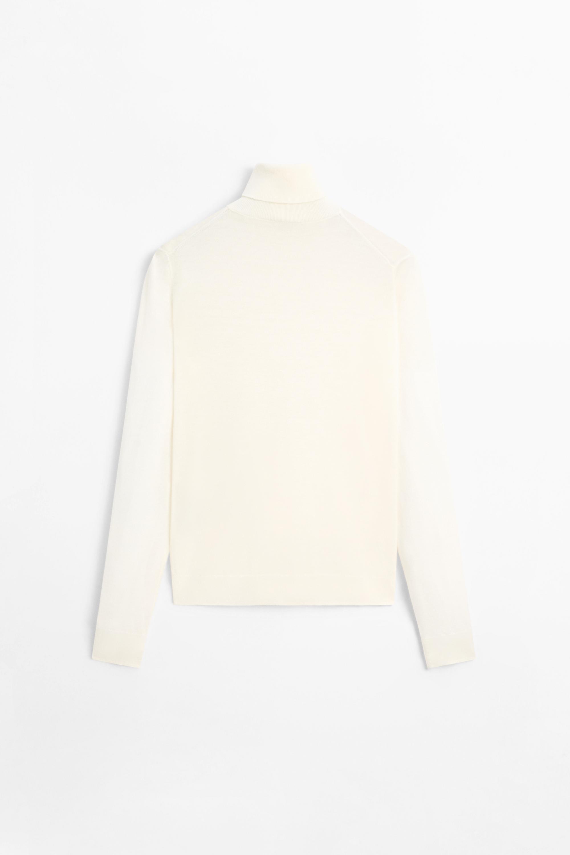 Wool-blend turtleneck knit sweater — CREAM