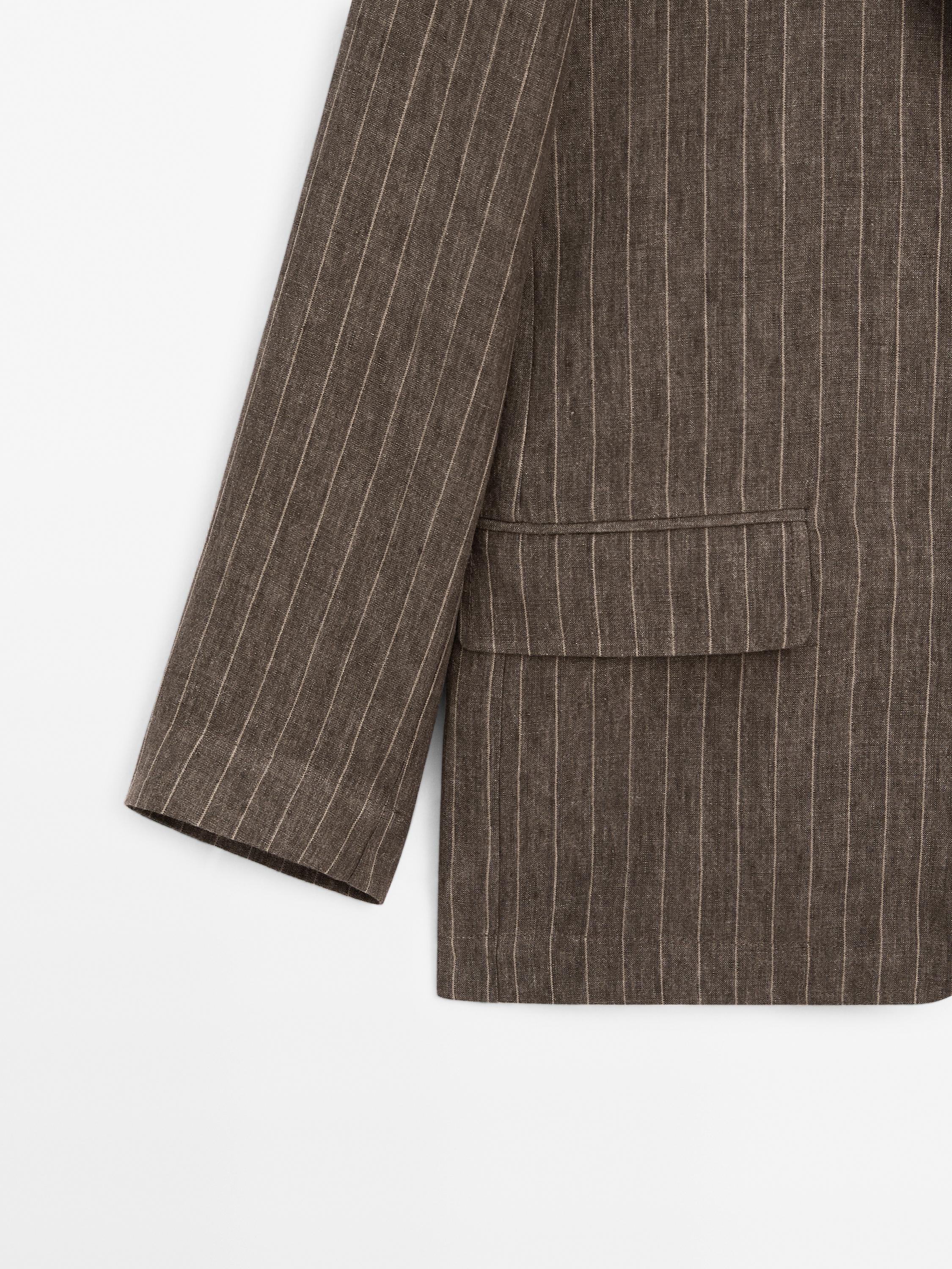 Pinstripe suit blazer