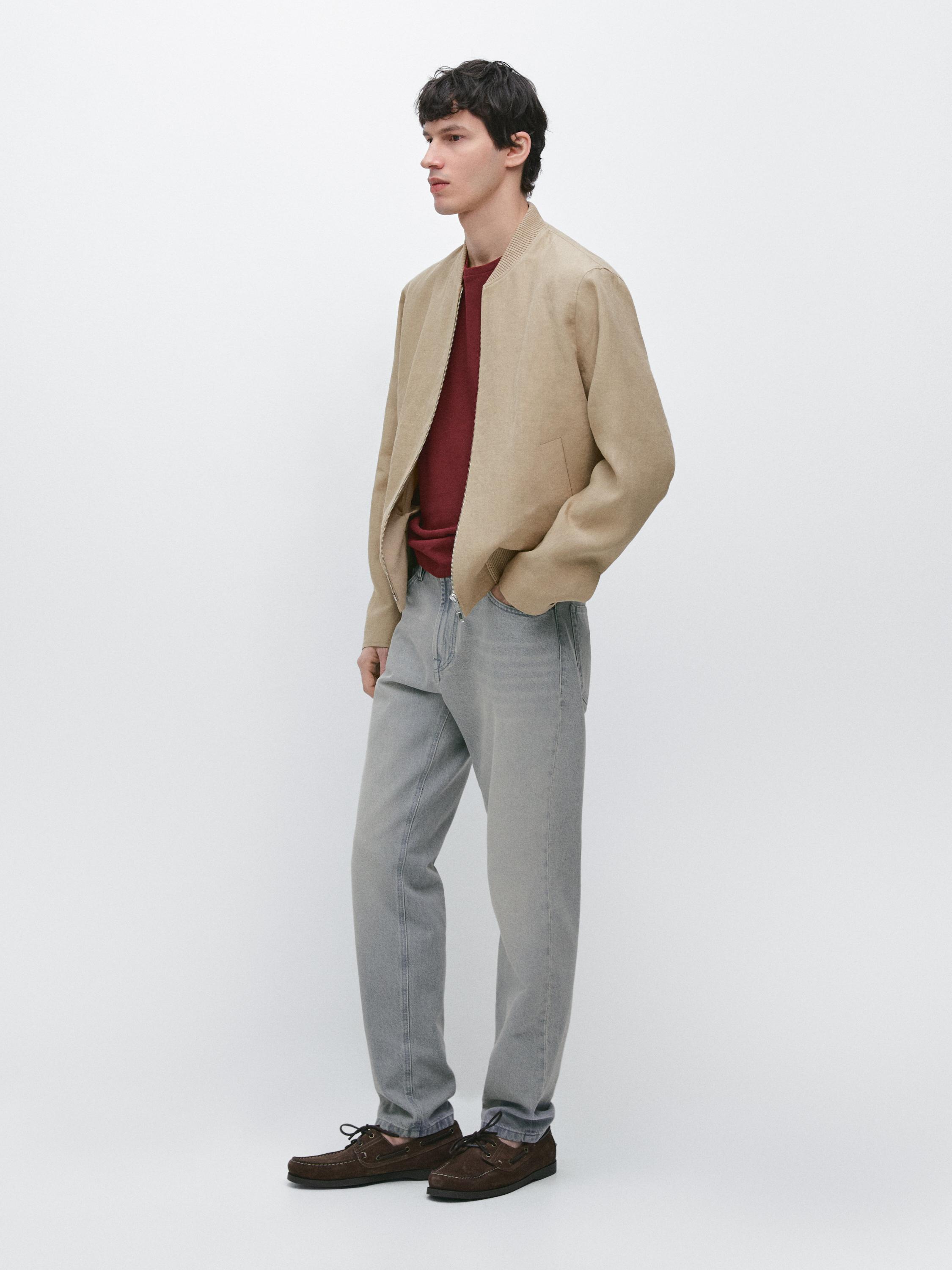 Linen bomber jacket
