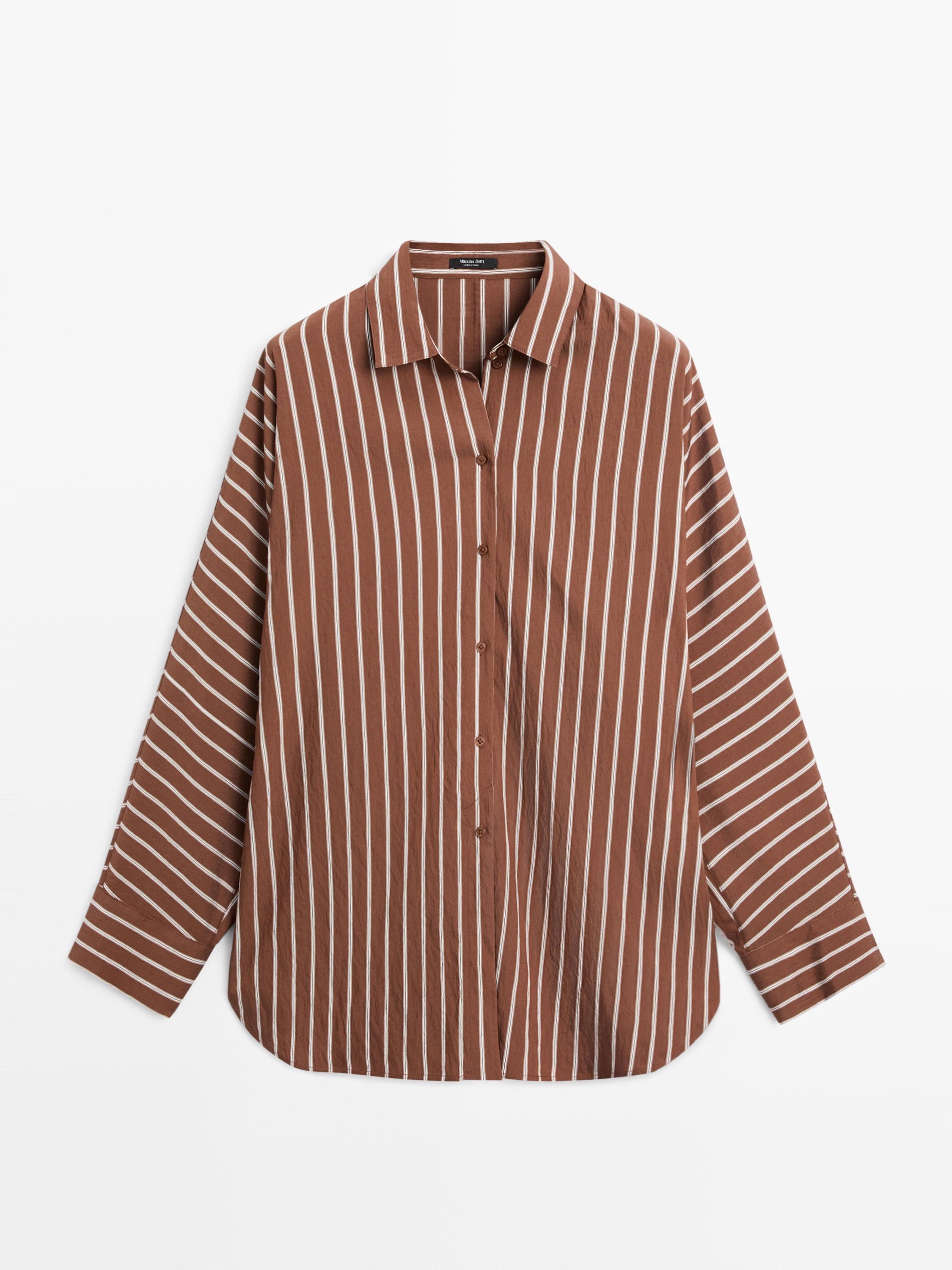 Chemisier fluide rayé manches chauve-souris