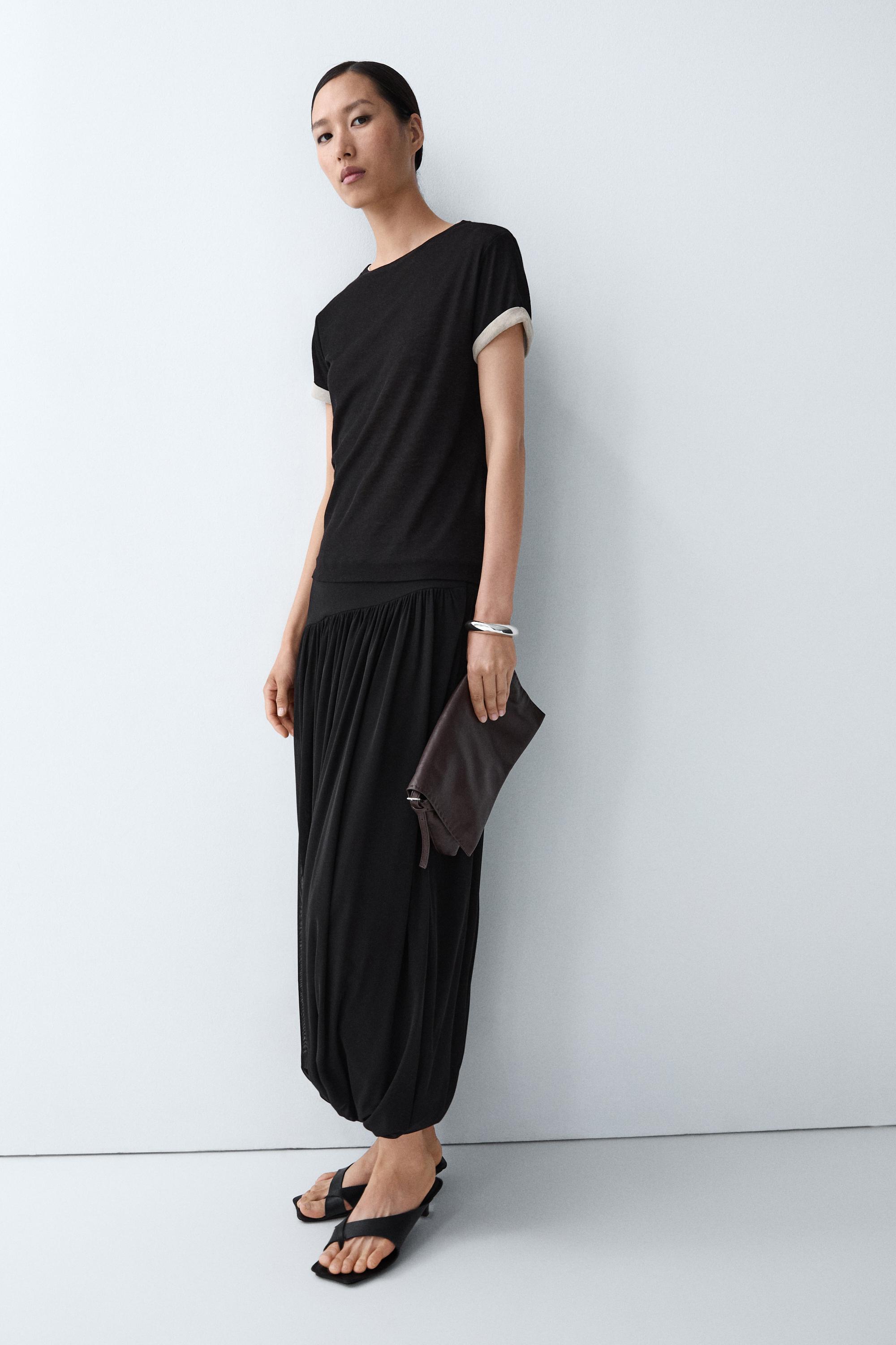 Double-layer short sleeve T-shirt — BLACK