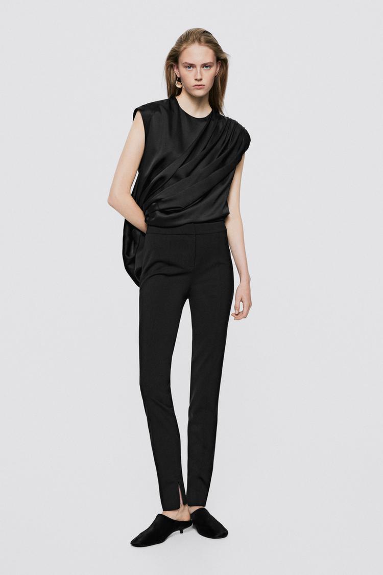 Skinny fit pants with zip hem - LIMITED EDITION — BLACK