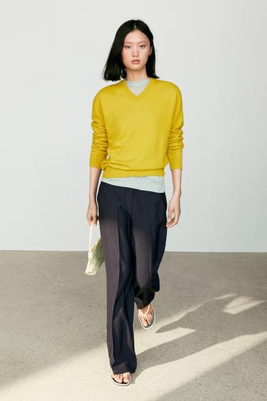 Flowing straight-leg pants — NAVY BLUE 1
