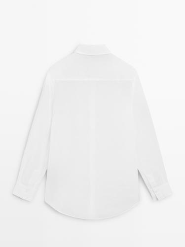 Flowing shirt with shirt collar — WHITE 6