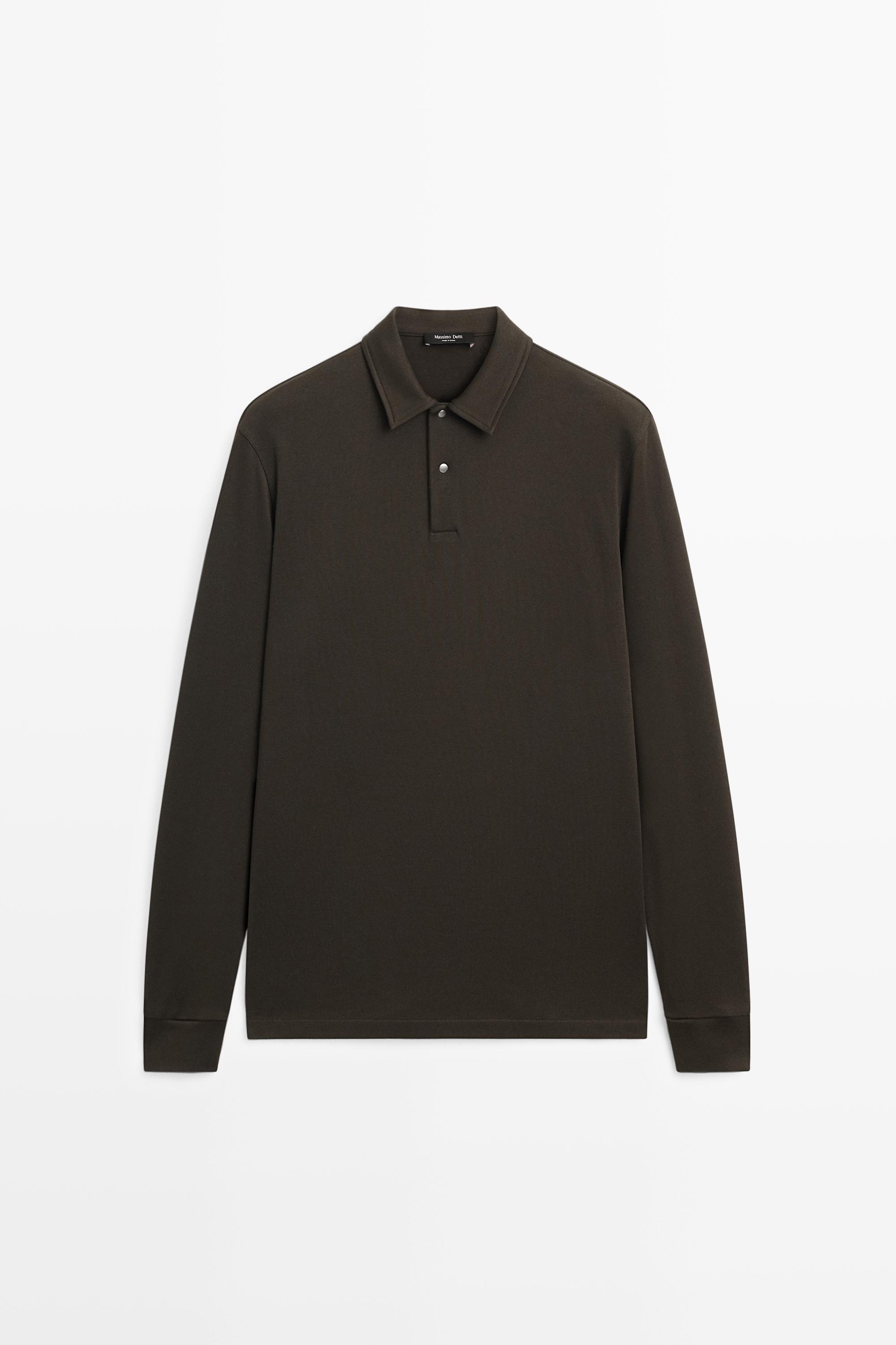 100% cotton long sleeve polo shirt